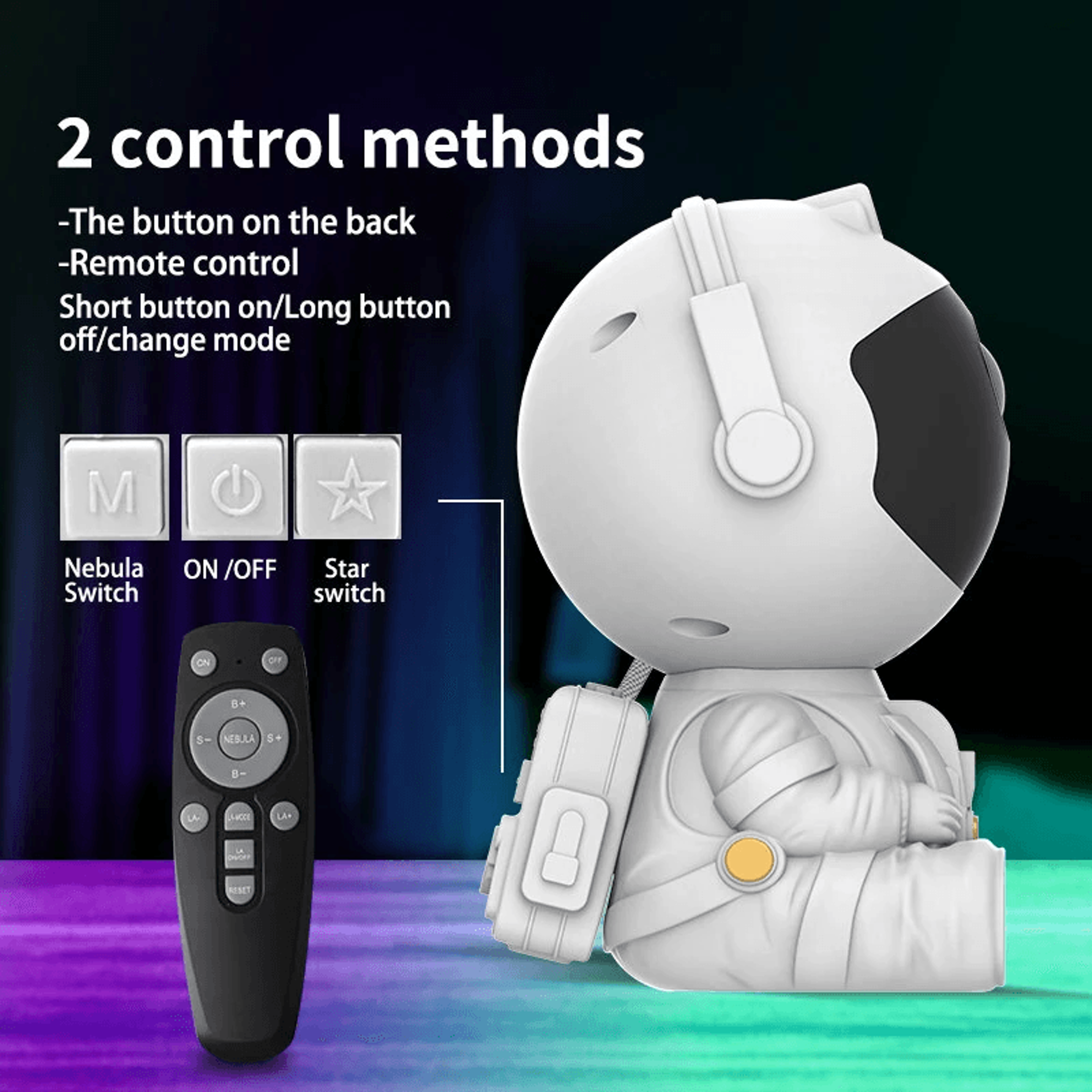 Astronaut Starry Sky Projector Lamp With Dynamic Lighting Modes And Remote Control 6