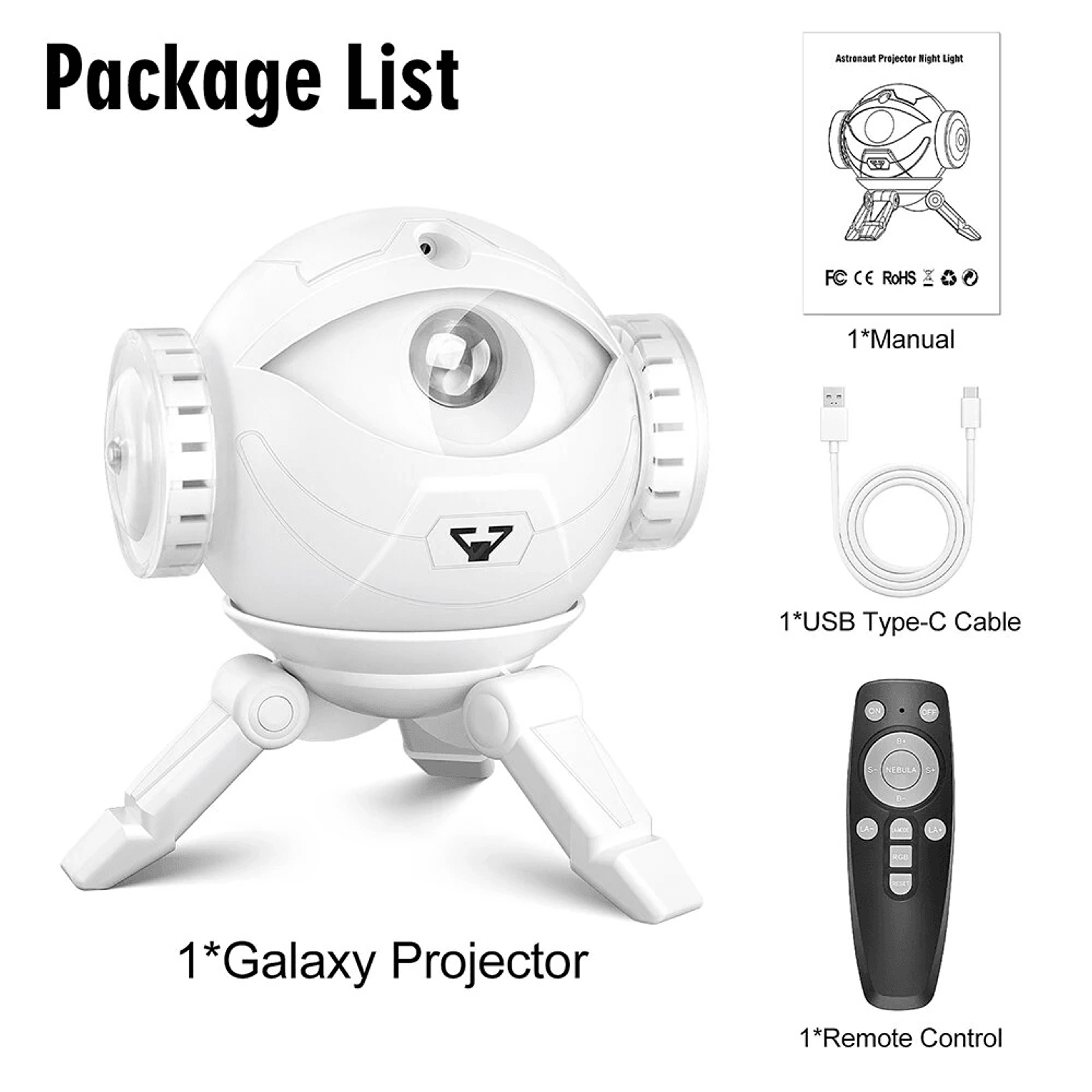 LED Astronaut Galaxy Projector Lamp With Remote Control And Nebula Effects 6
