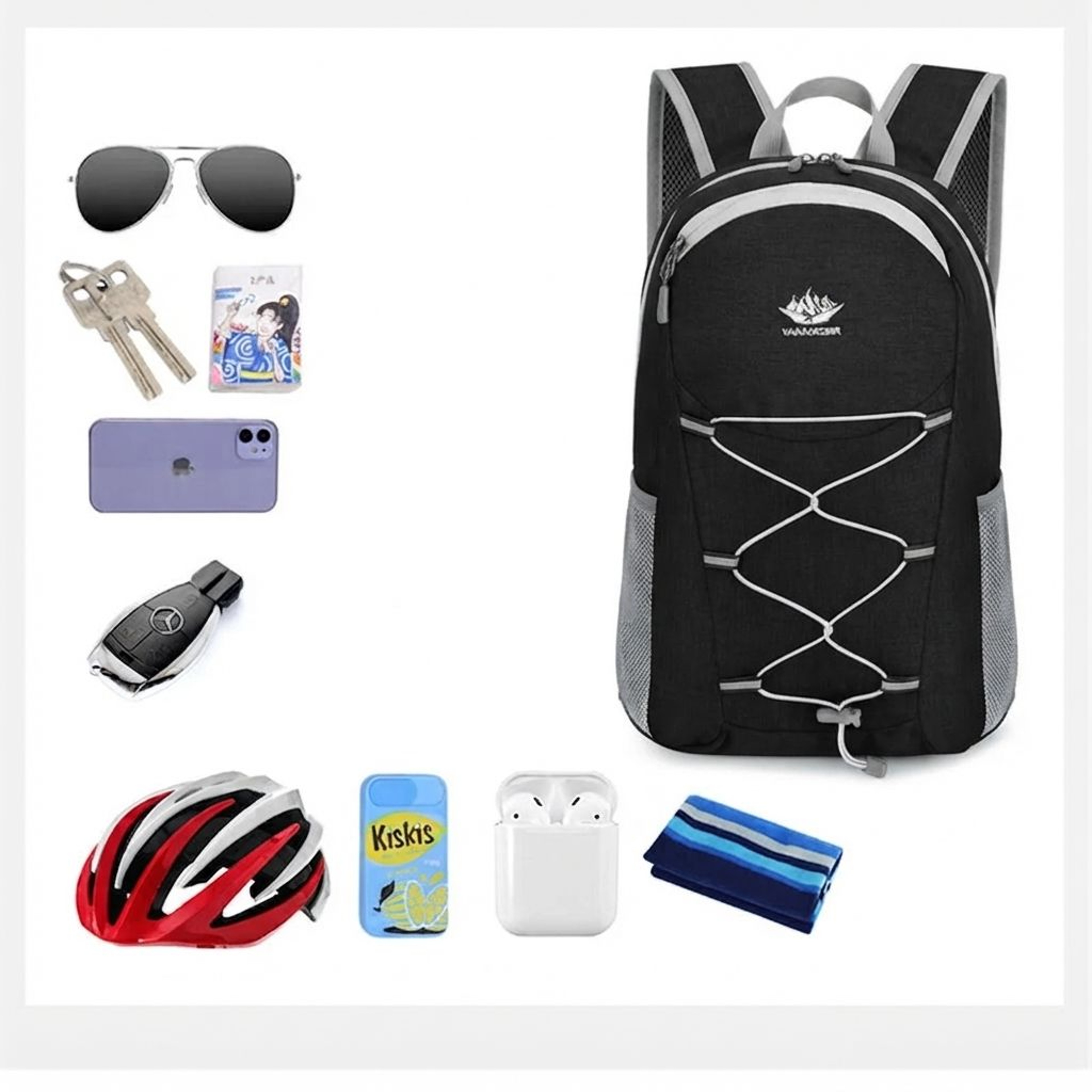 Outdoor Folding Backpack Waterproof Lightweight Travel Hiking Backpack 3