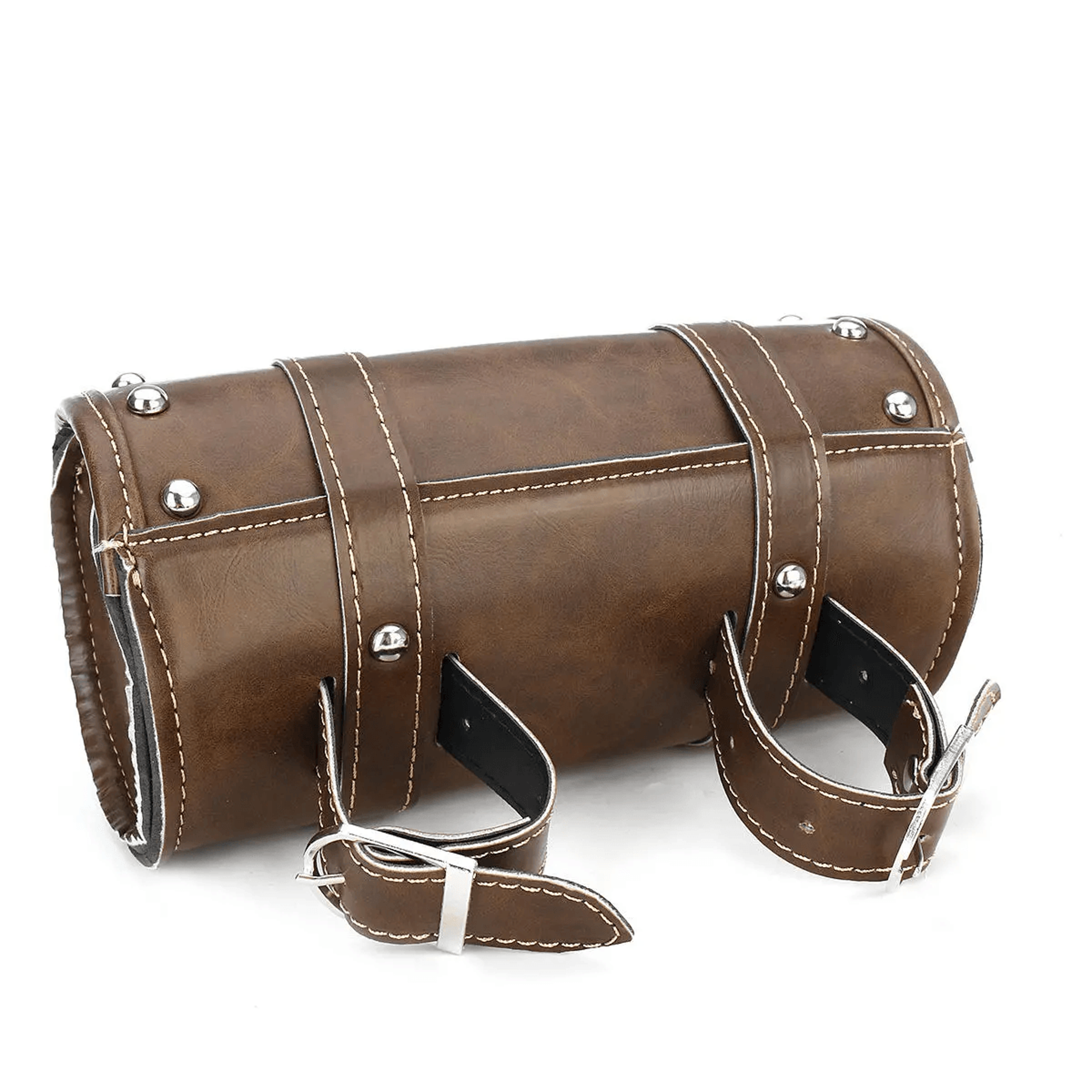 Leather Motorcycle Front Fork Tool Bag With Quick Release Buckle 4