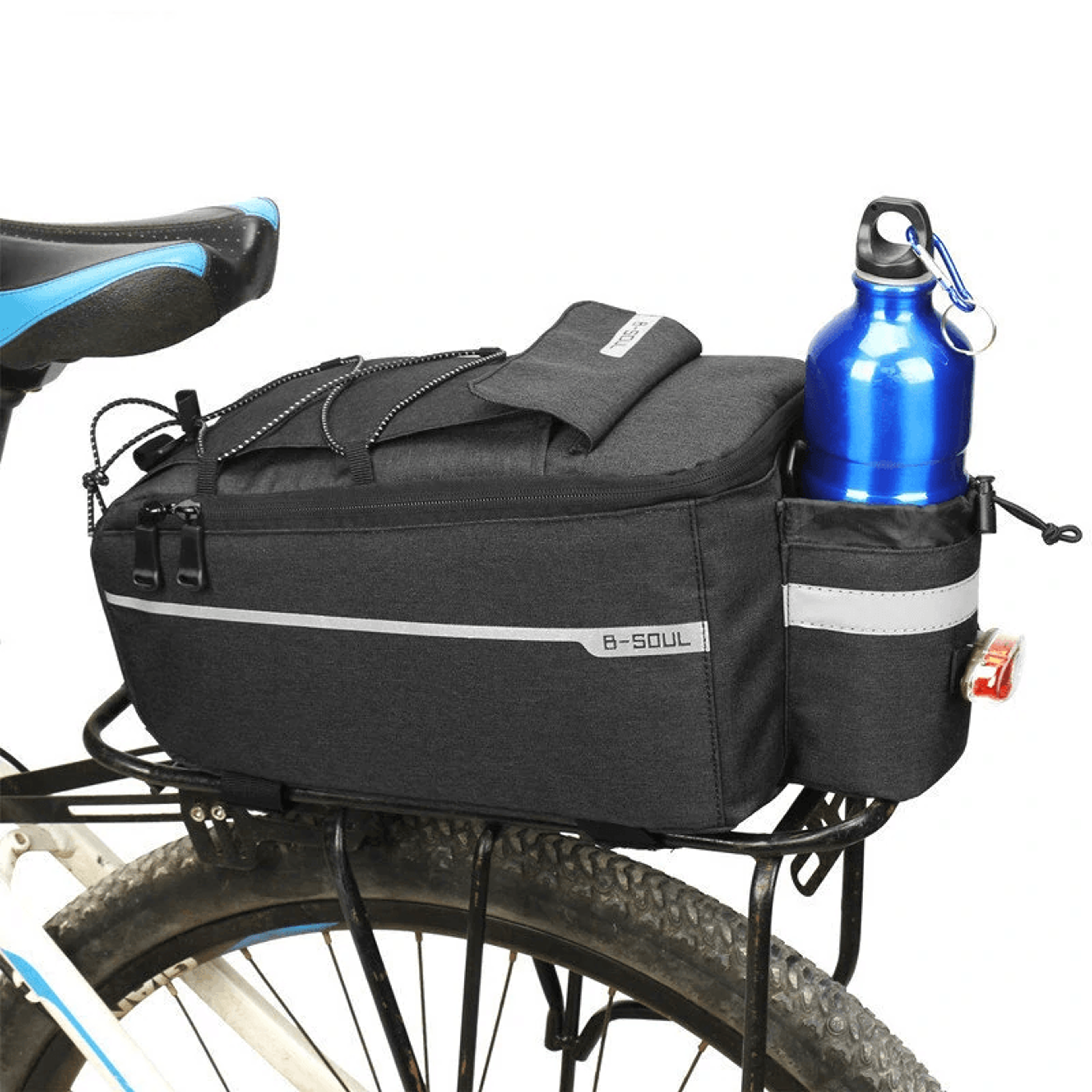 Waterproof Bicycle Rear Seat Bag With Reflective Strip Shoulder Strap And Rear Rack Storage 1