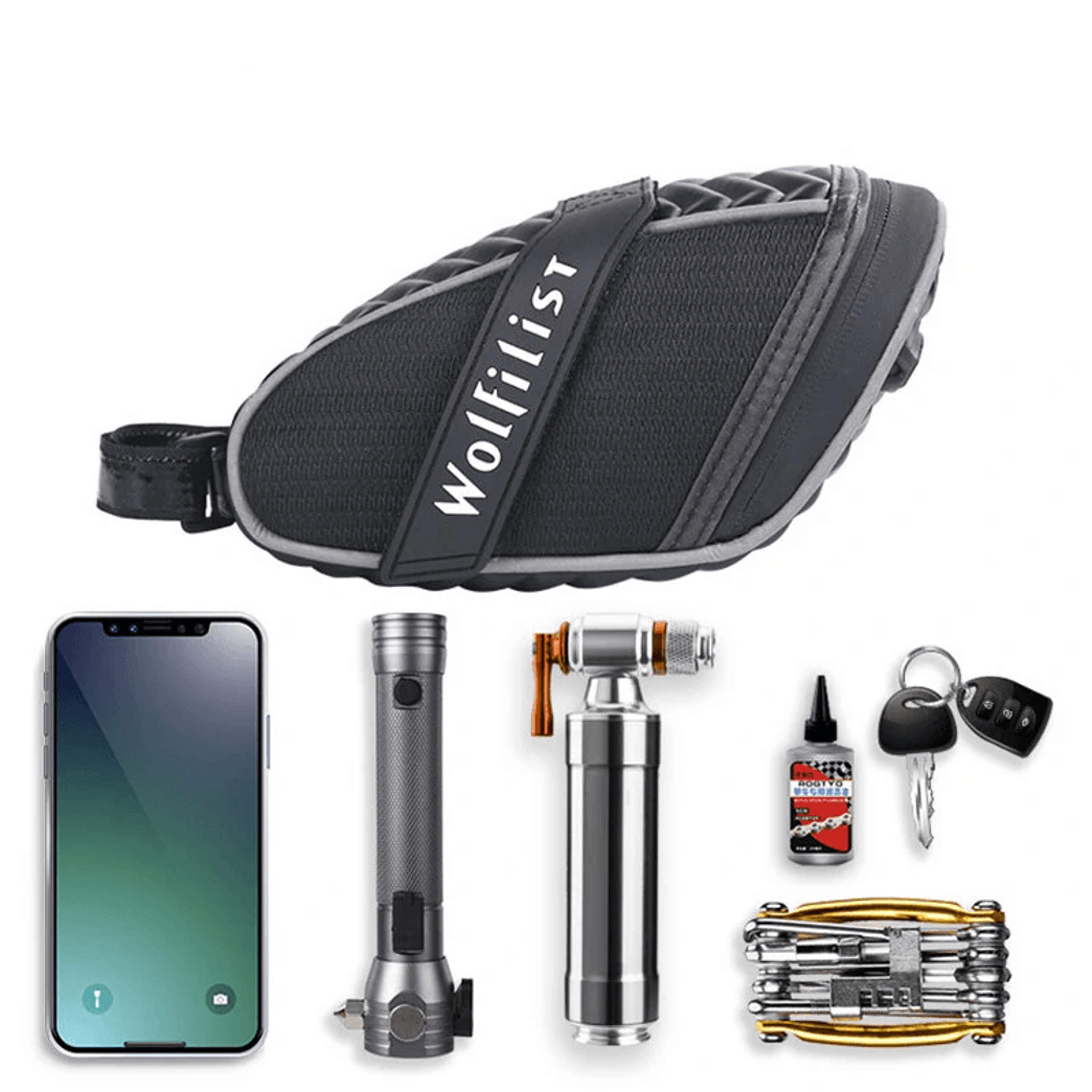 Waterproof Bike Saddle Bag Lightweight Bicycle Seat Bag With Reflective Strips 3