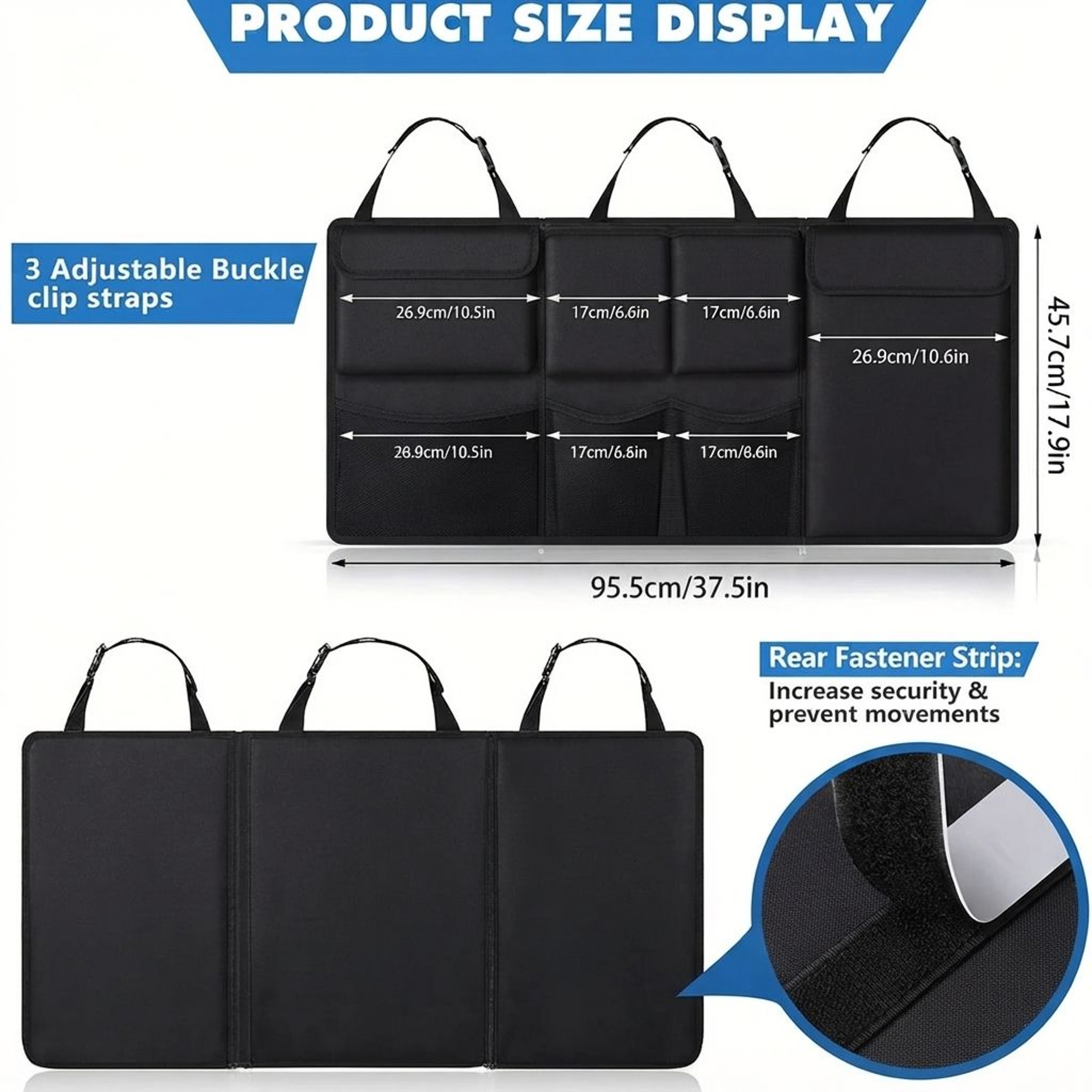 Universal Car Trunk Organizer Hanging Storage Bag With Multiple Compartments 5
