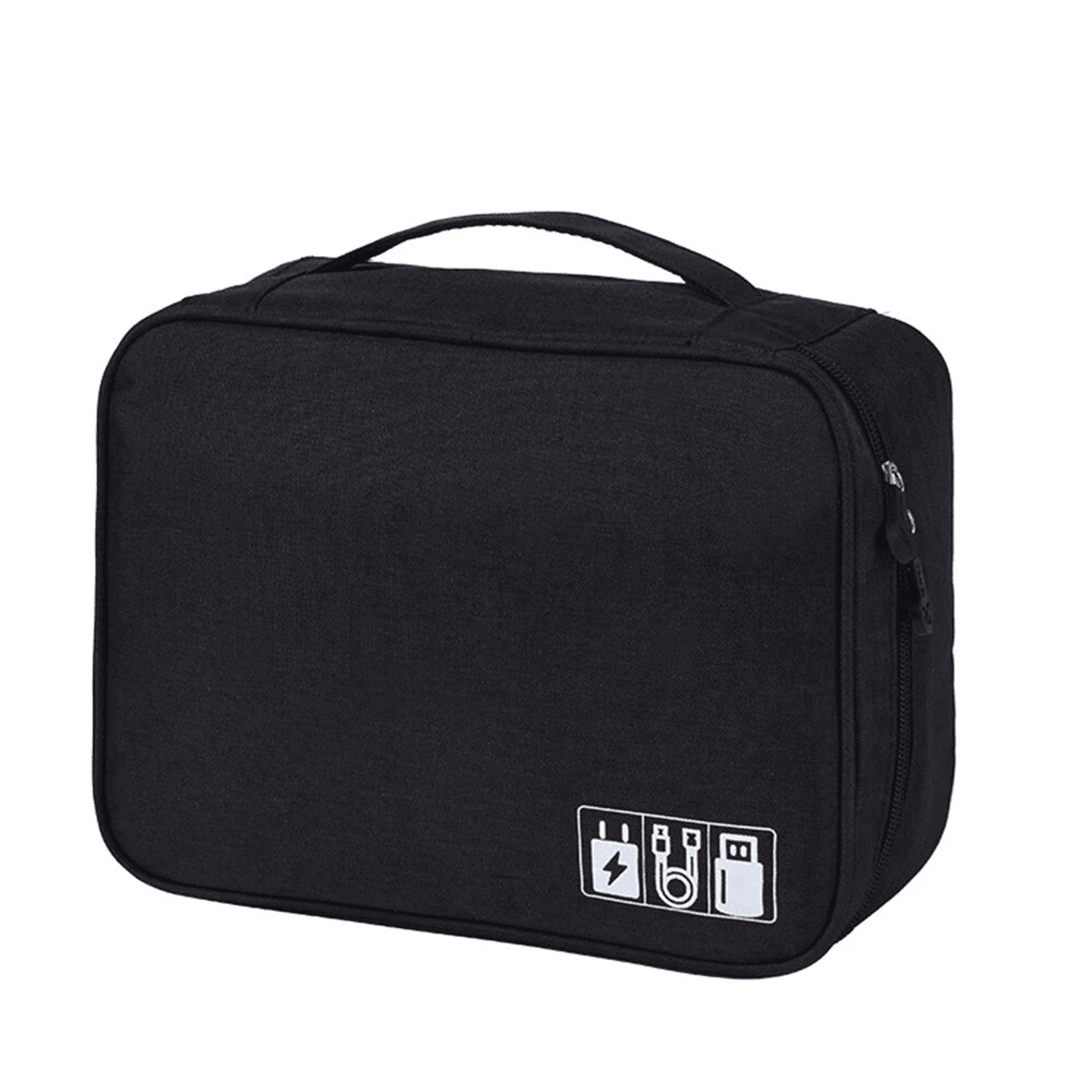 Travel Electronics Organizer Bag With Zipper And Polyester Compartments 4