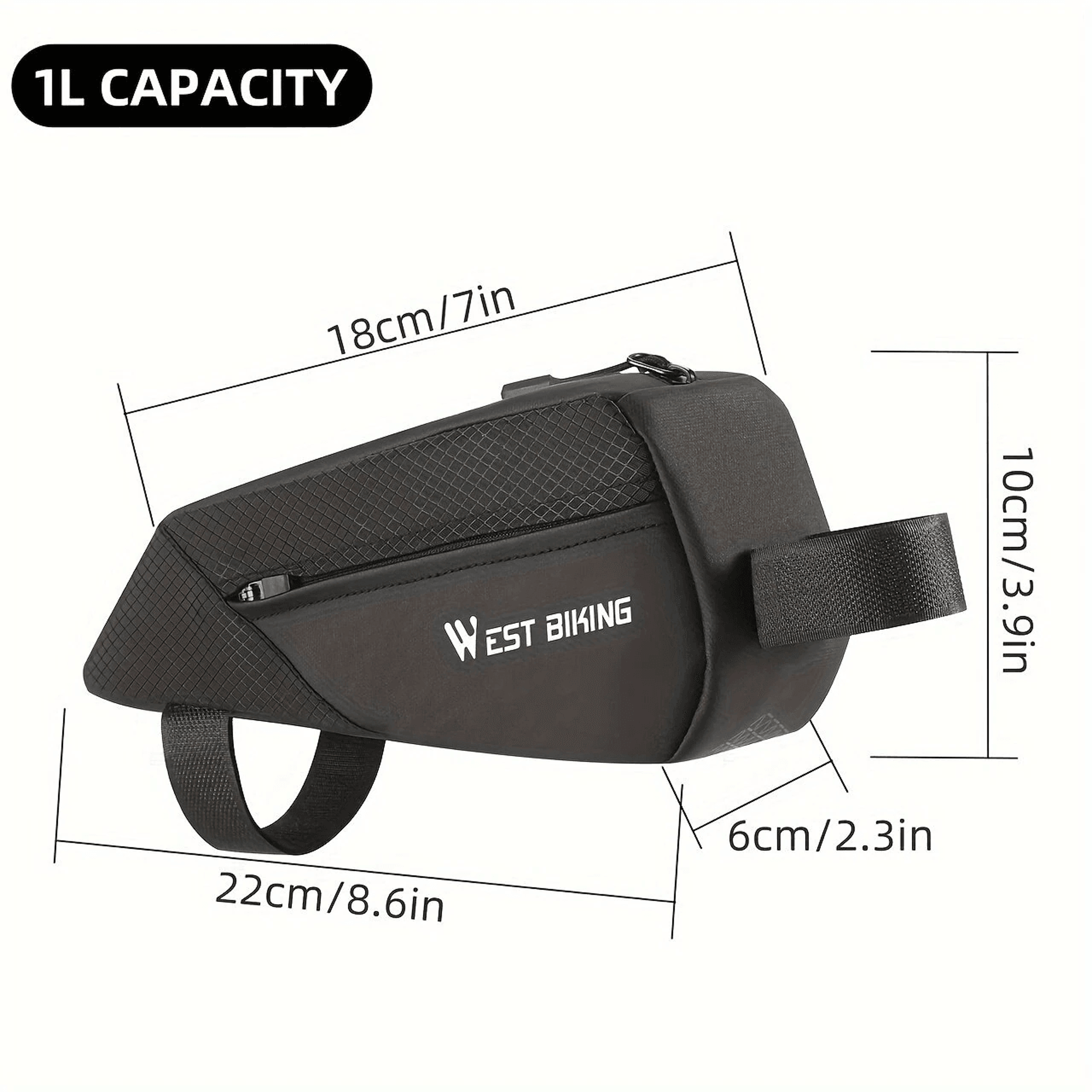 Bicycle Top Tube Bag Narrow Cycling Storage Bag With Hook And Loop Fastening 8