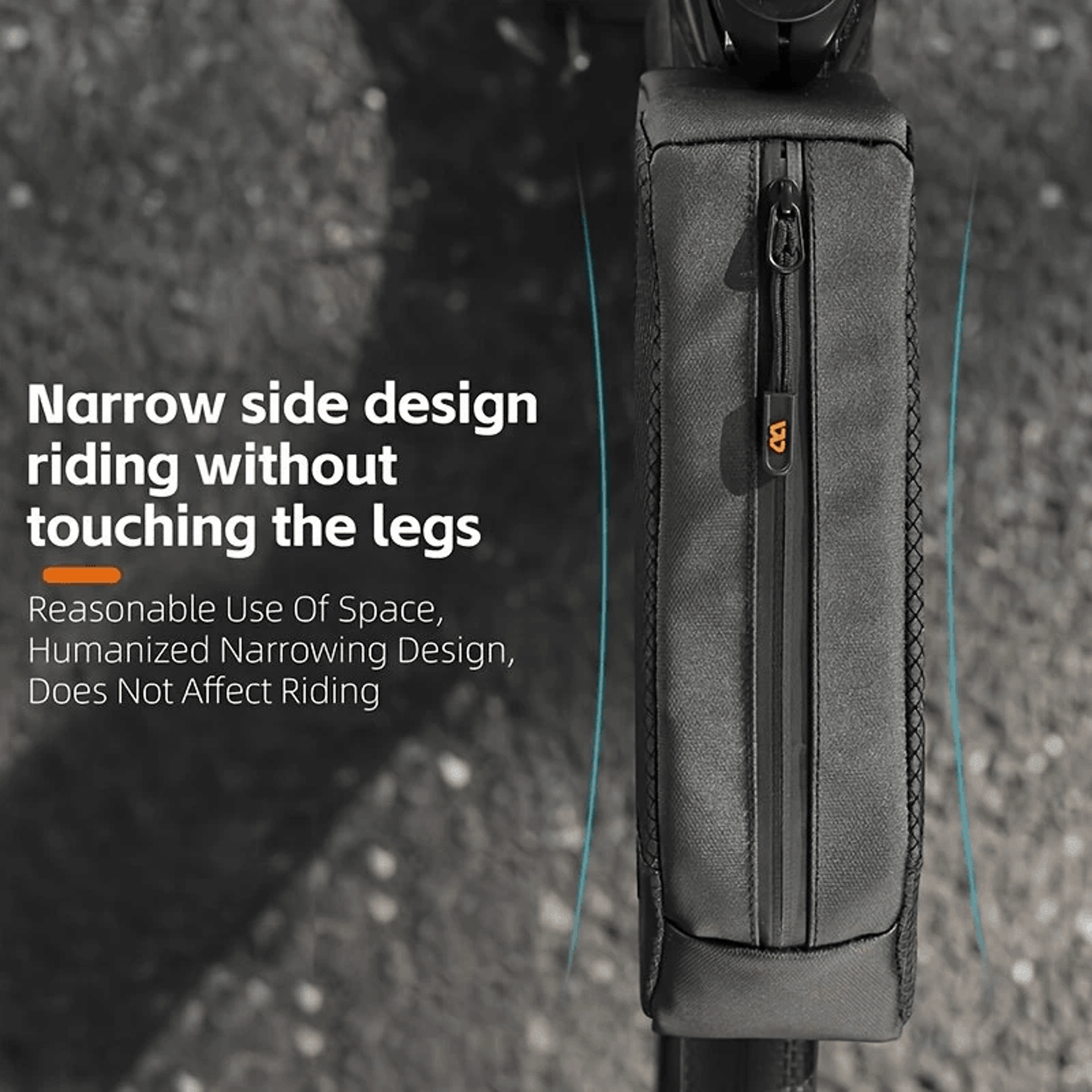 Bicycle Top Tube Bag Narrow Cycling Storage Bag With Hook And Loop Fastening 2