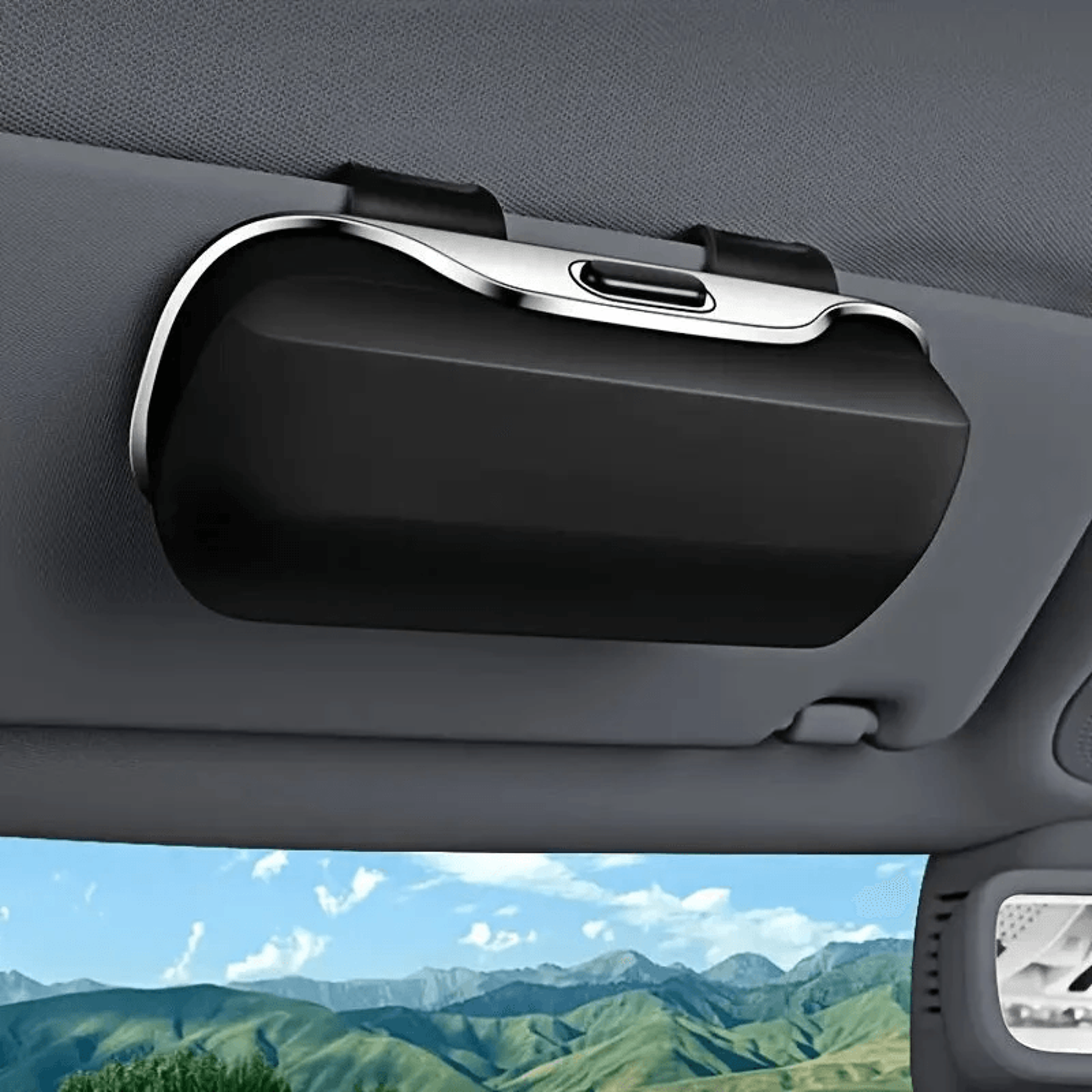Car Sun Visor Sunglasses Holder Clip On ABS Eyeglass Storage Case 0