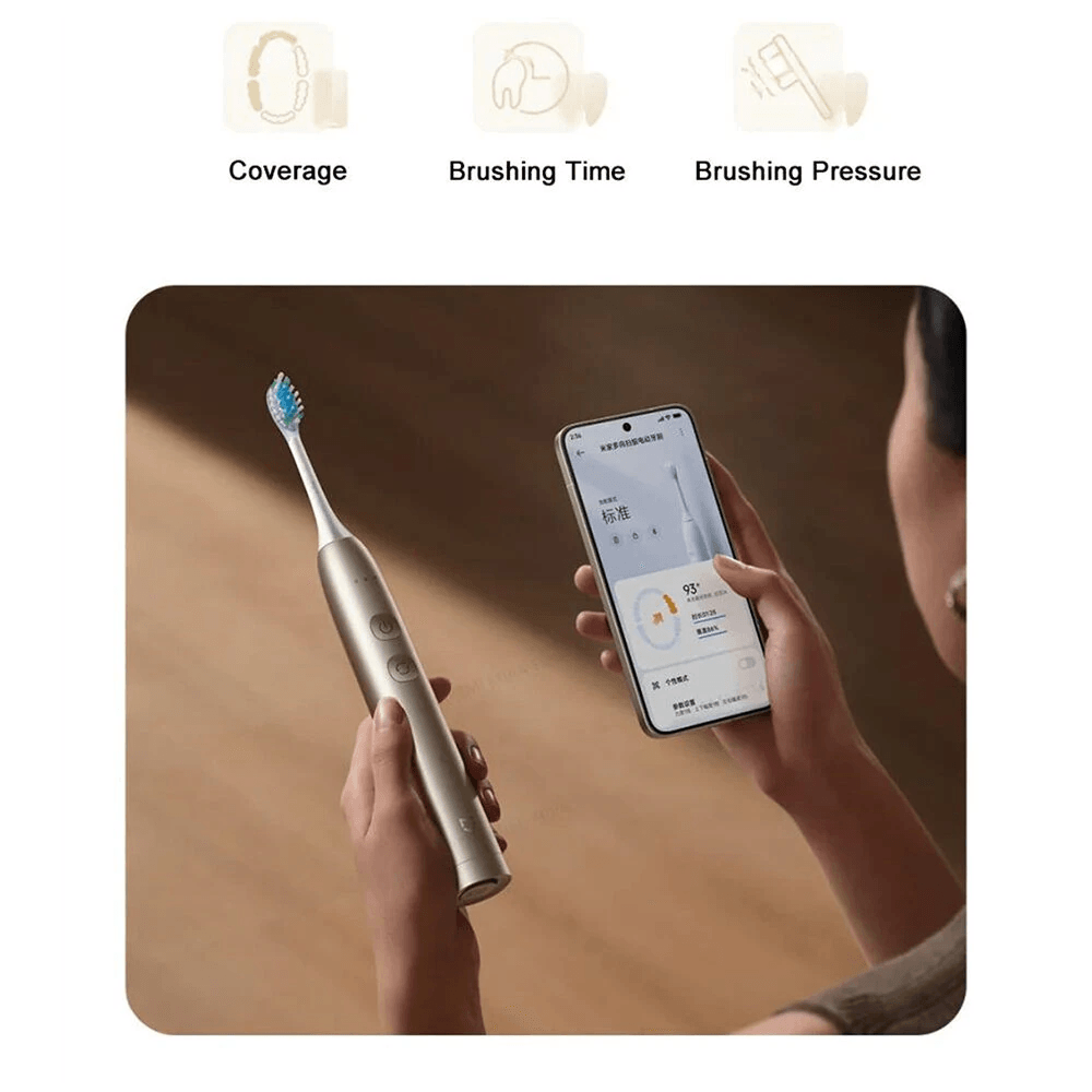 Smart Oscillating Electric Toothbrush With App Control Pressure Alert And Day Battery 3