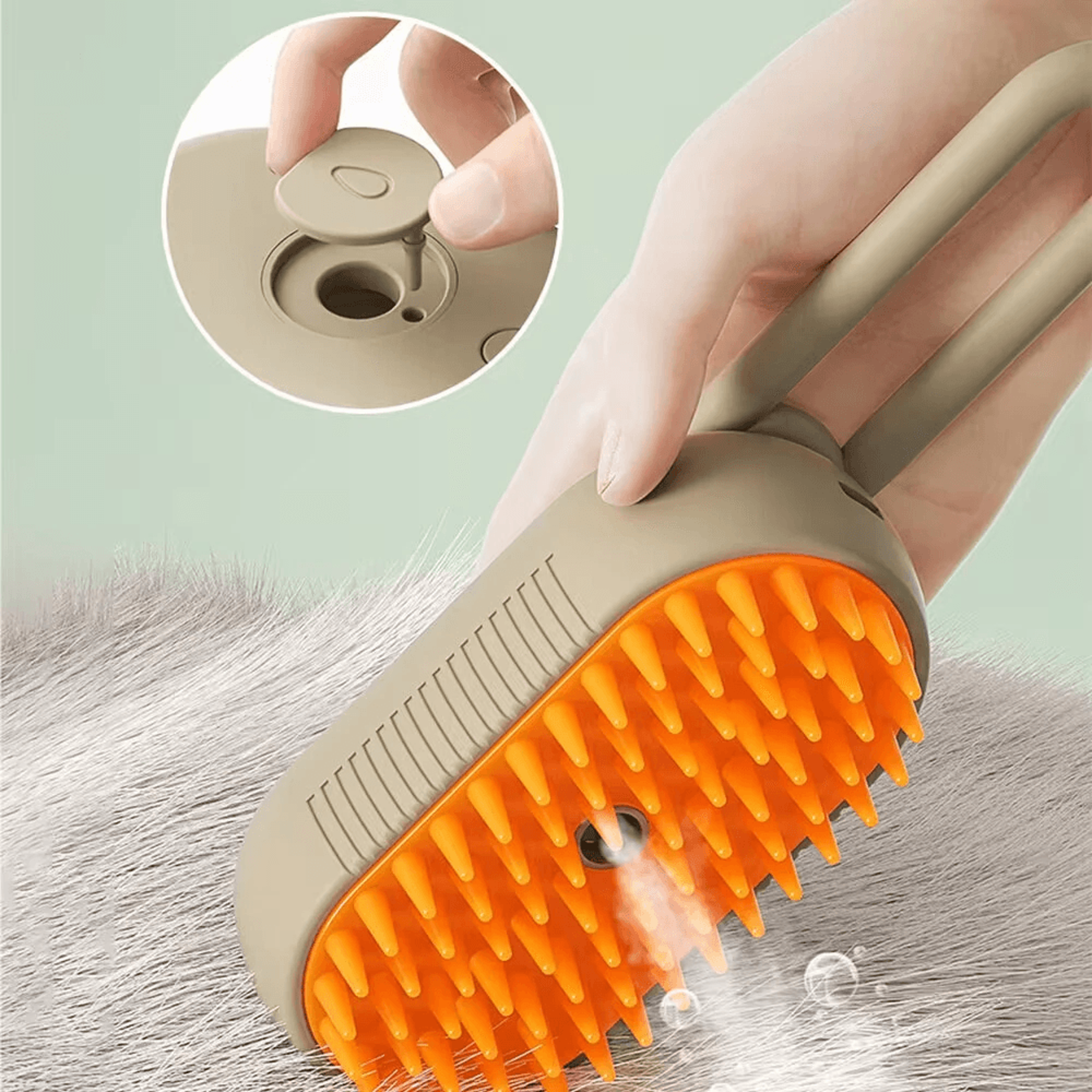Electric Pet Spray Brush With Soft Silicone Teeth USB Charging And Rotating Handle 1