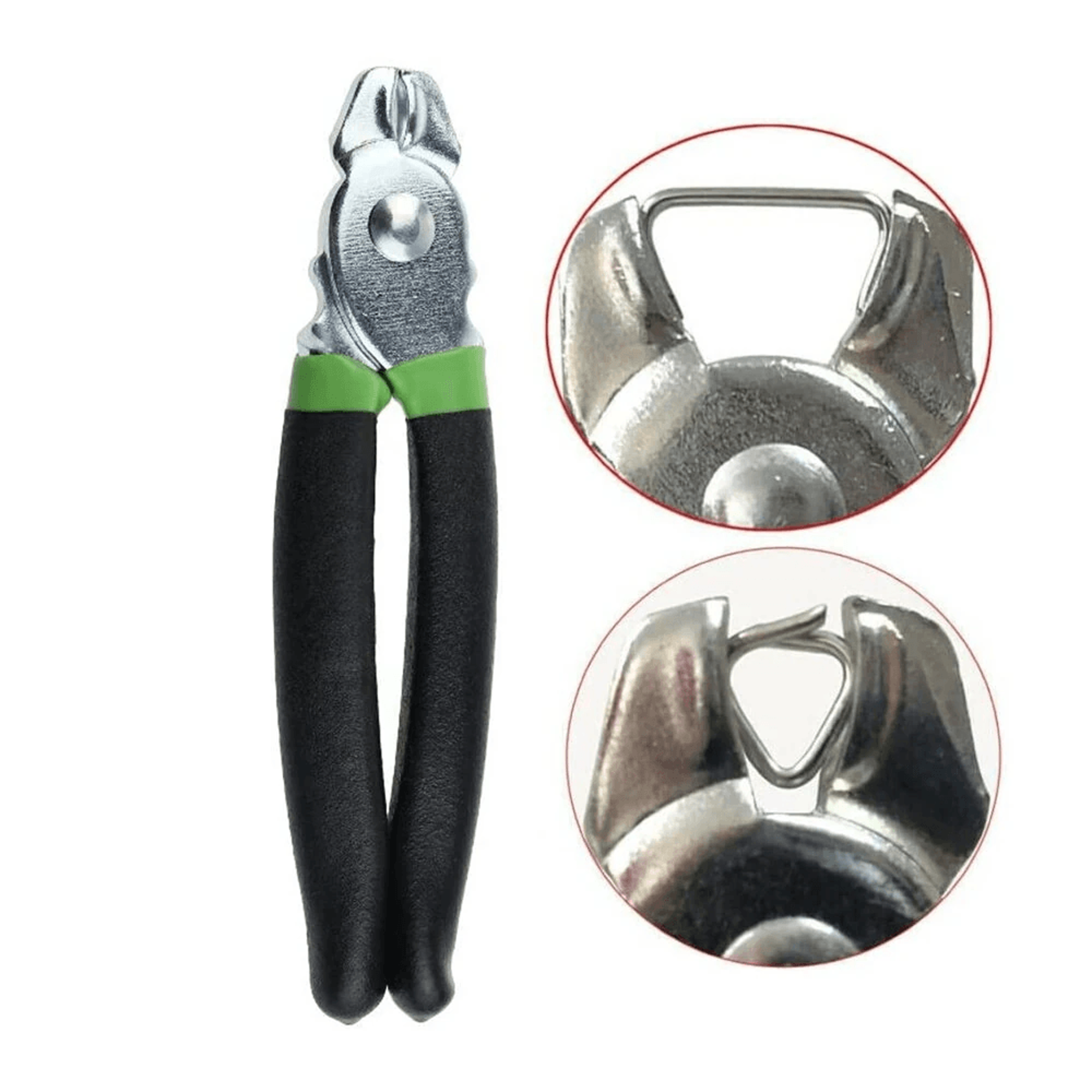 Hog Ring Pliers Kit With Galvanized Rings Spring Loaded Non Slip Grip 2