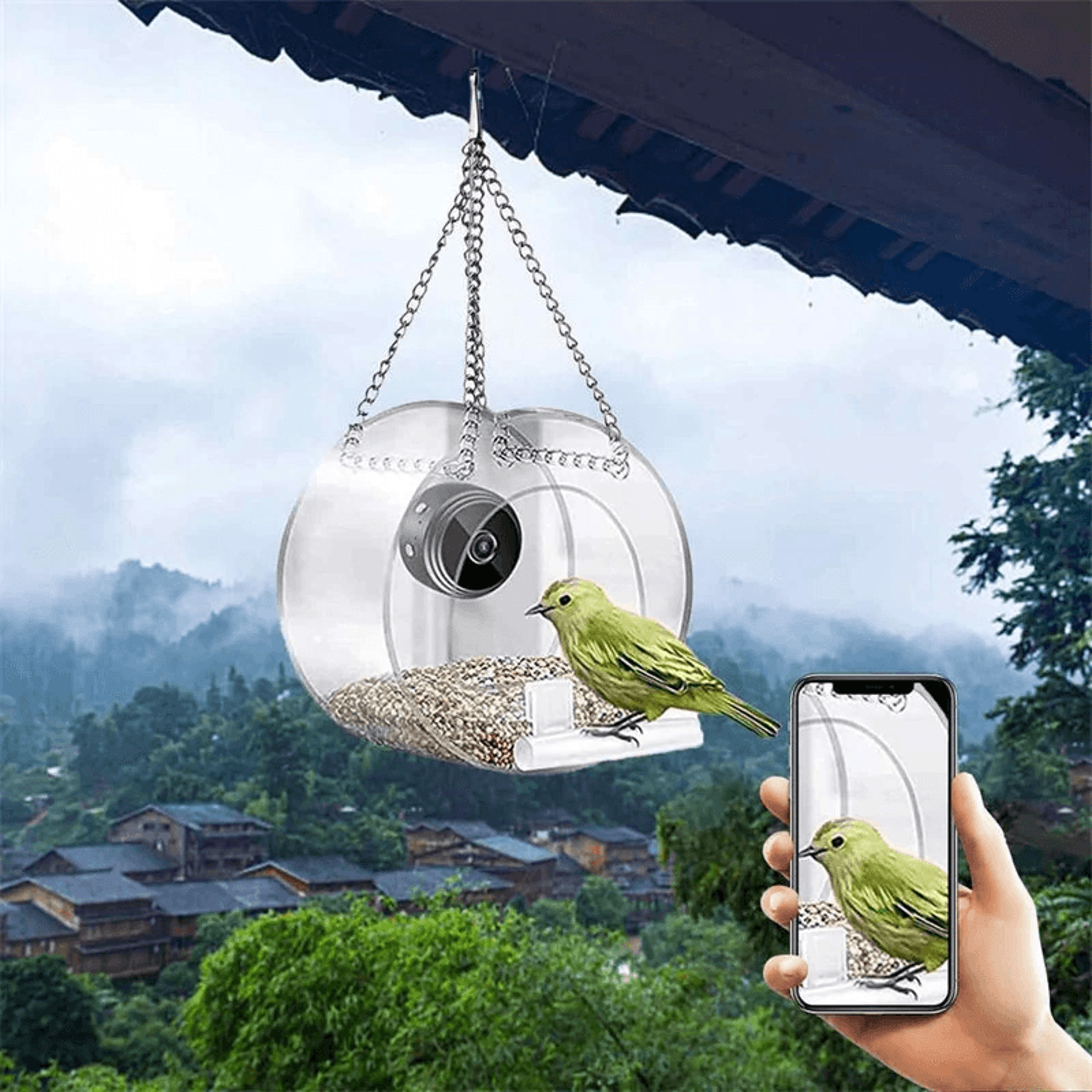 Smart Bird Feeder Camera HD WiFi Birdwatching Feeder With Night Vision 4