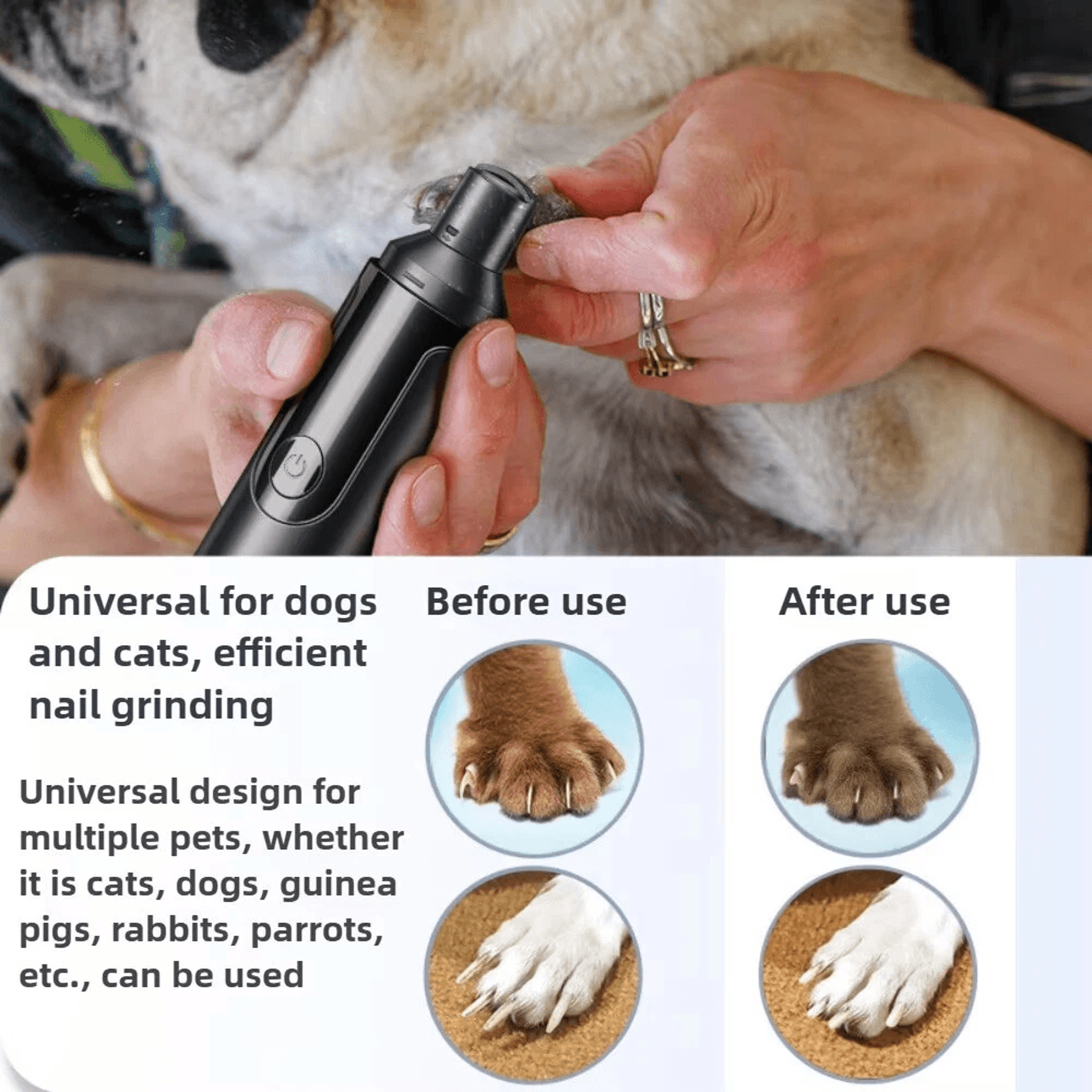 Electric Pet Nail Grinder Quiet USB C Rechargeable Nail Trimmer For Cats And Dogs 2