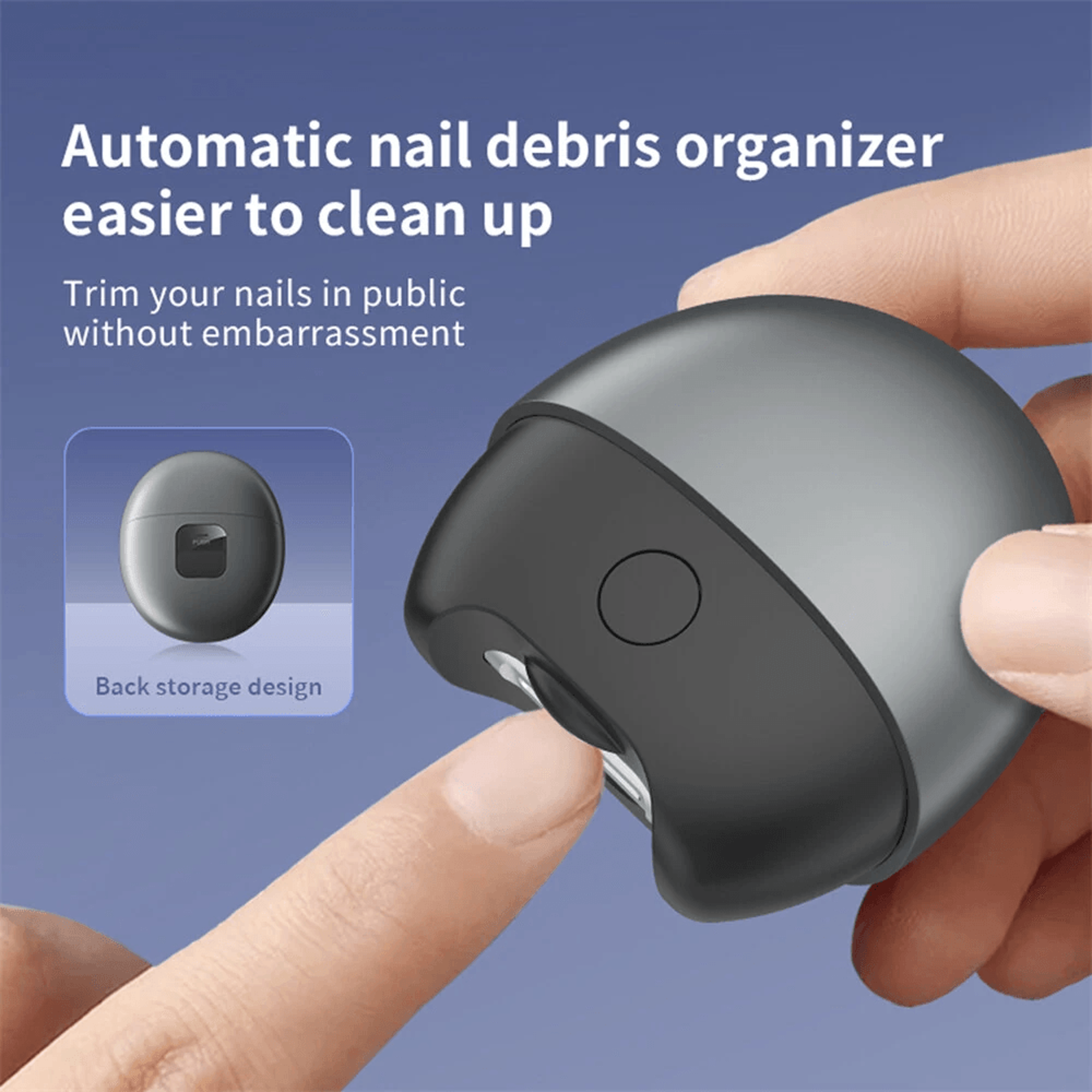 Portable Rechargeable Electric Nail Clipper With Safety Sensor LED Light And Type C Charging 5