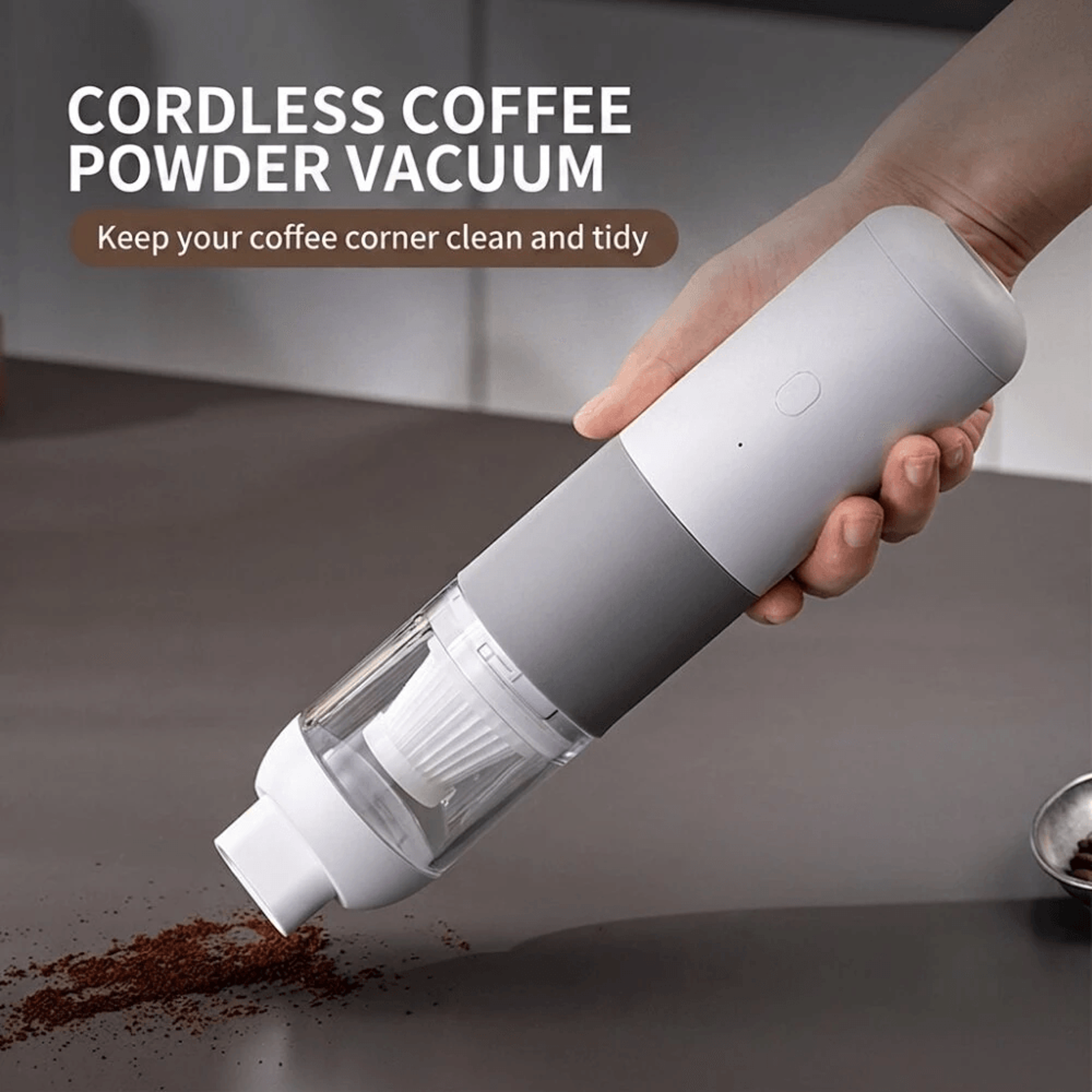 Cordless Handheld Coffee Powder Vacuum Cleaner With Suction And Type C Fast Charging 4