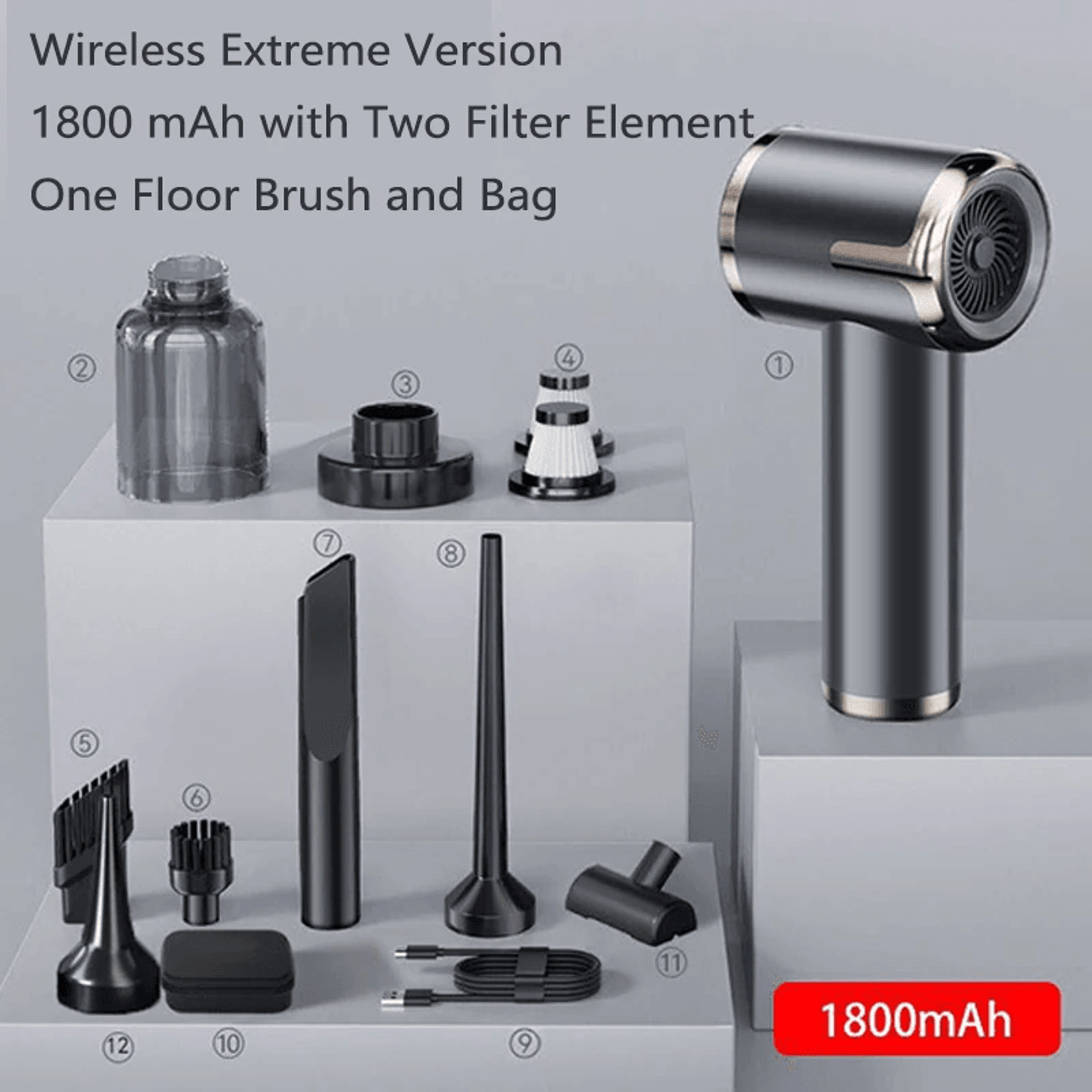 Portable Wireless Handheld Vacuum Cleaner with Battery – view 7