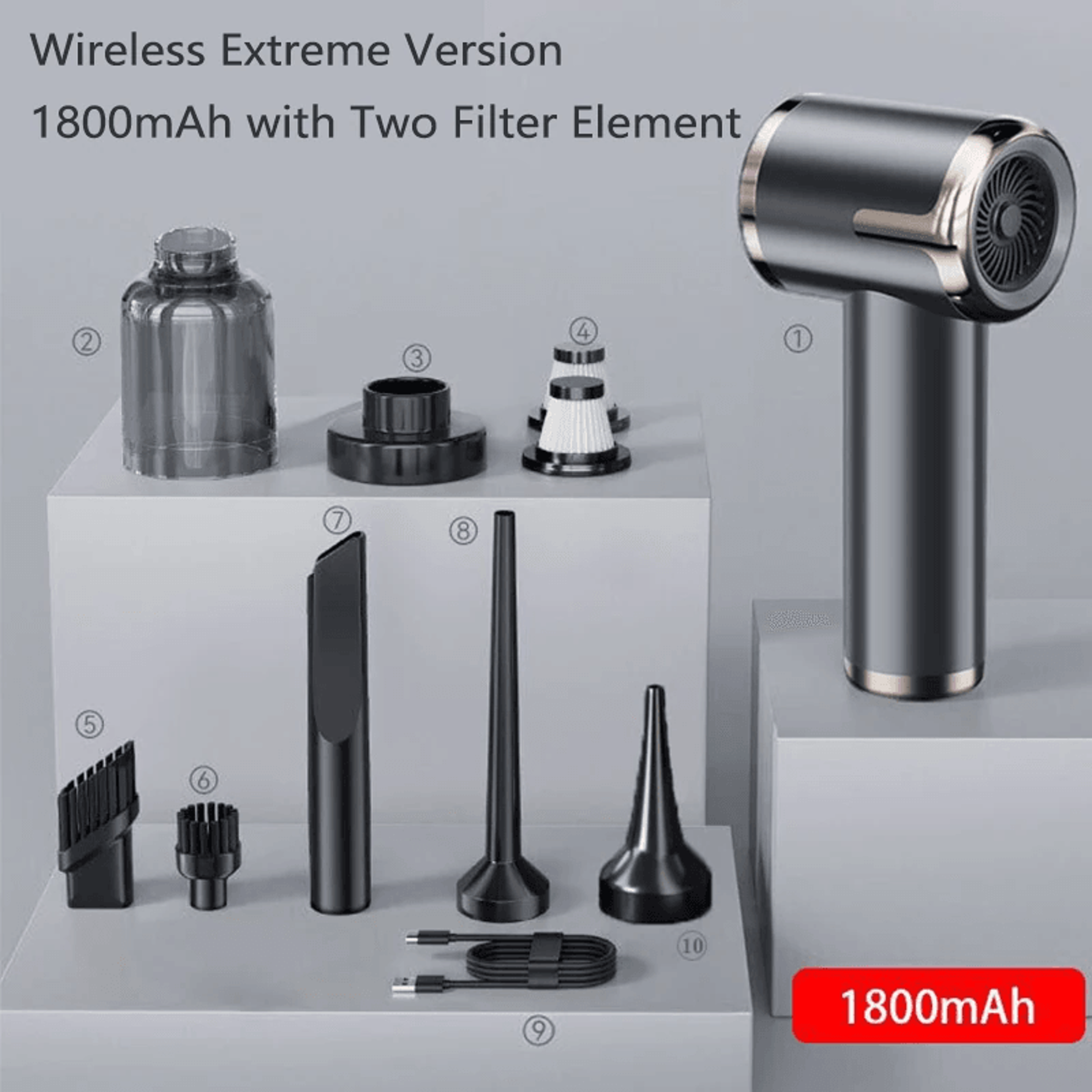 Portable Wireless Handheld Vacuum Cleaner with Battery – view 8