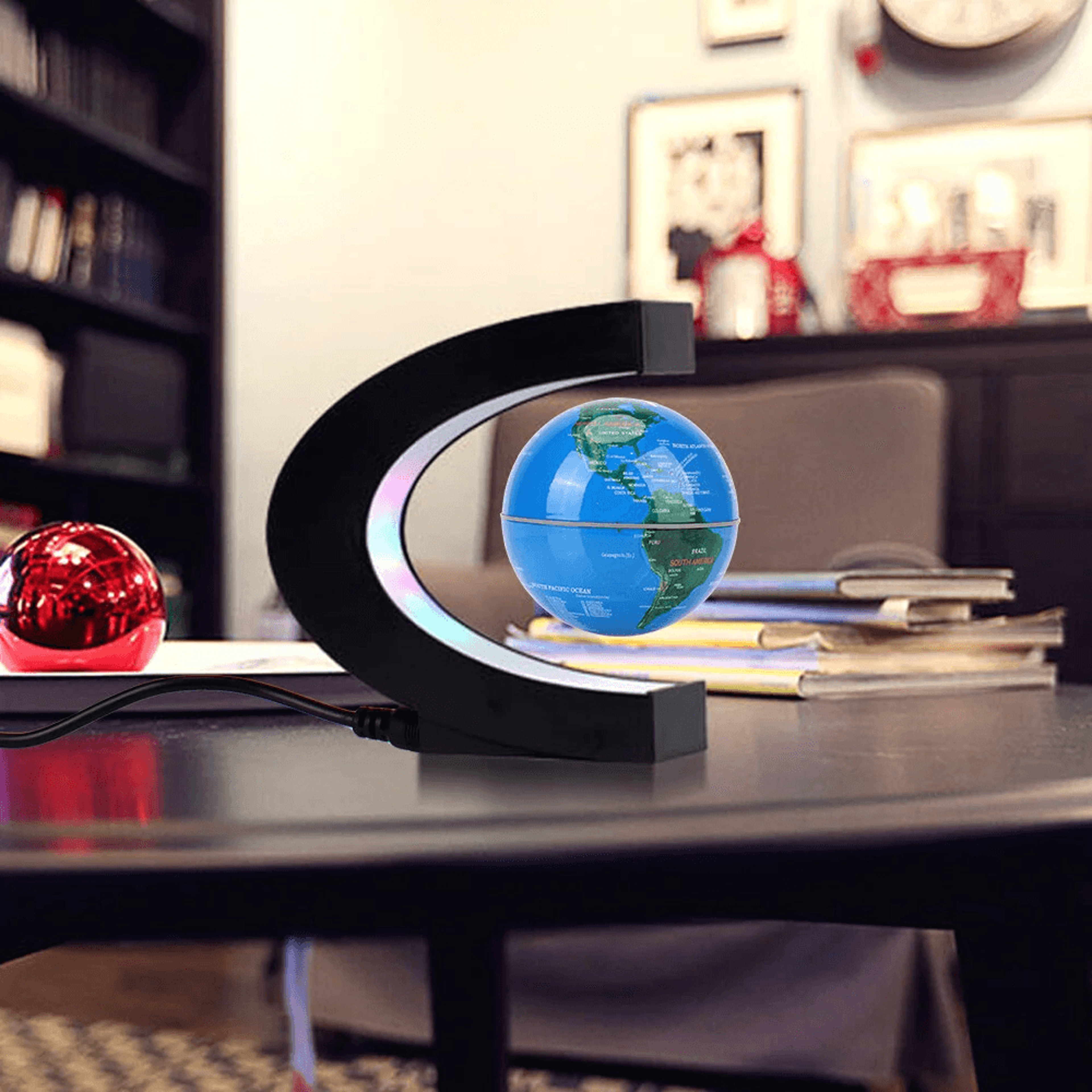 Magnetic Levitating Globe World Map With LED Light 1