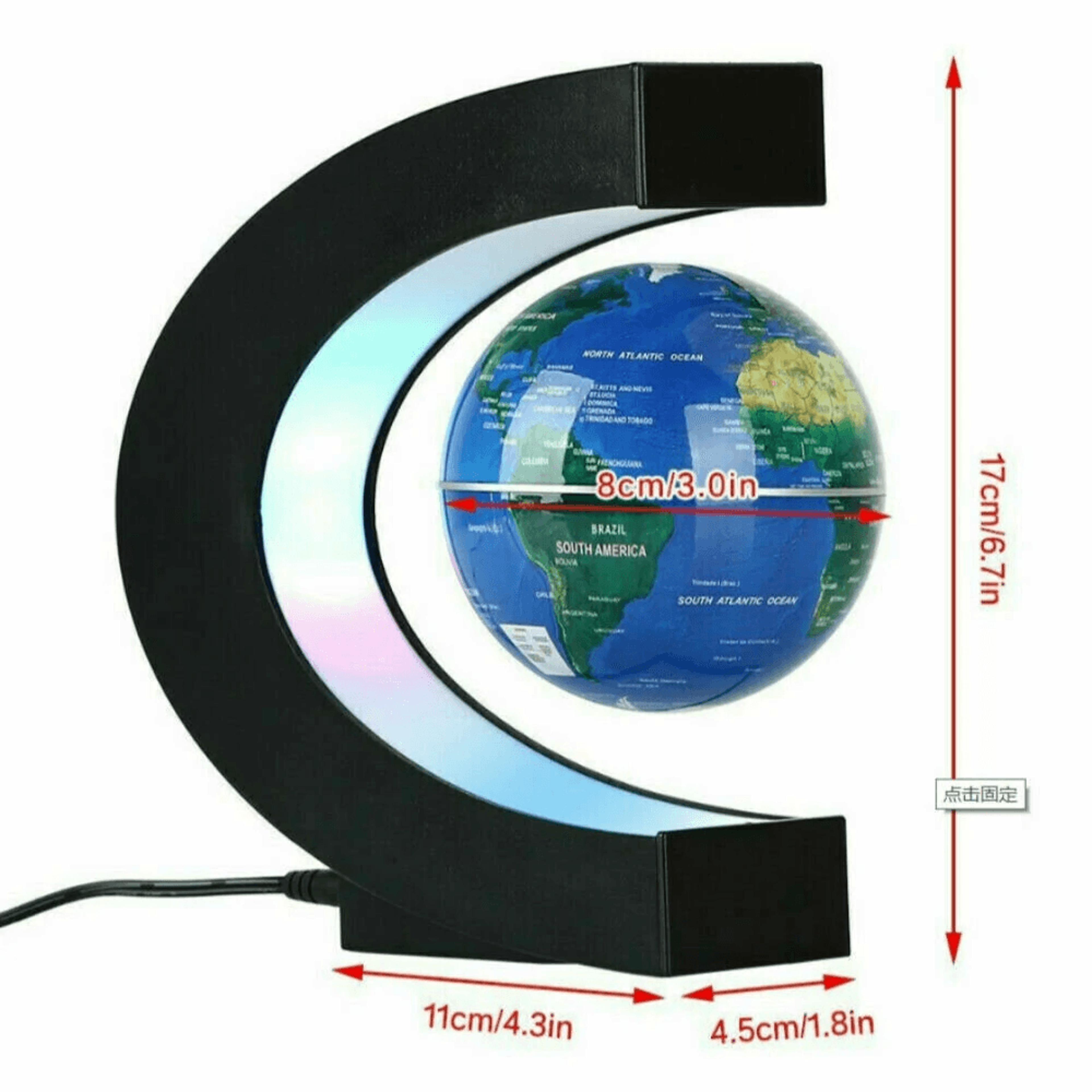 Magnetic Levitating Globe World Map With LED Light 6