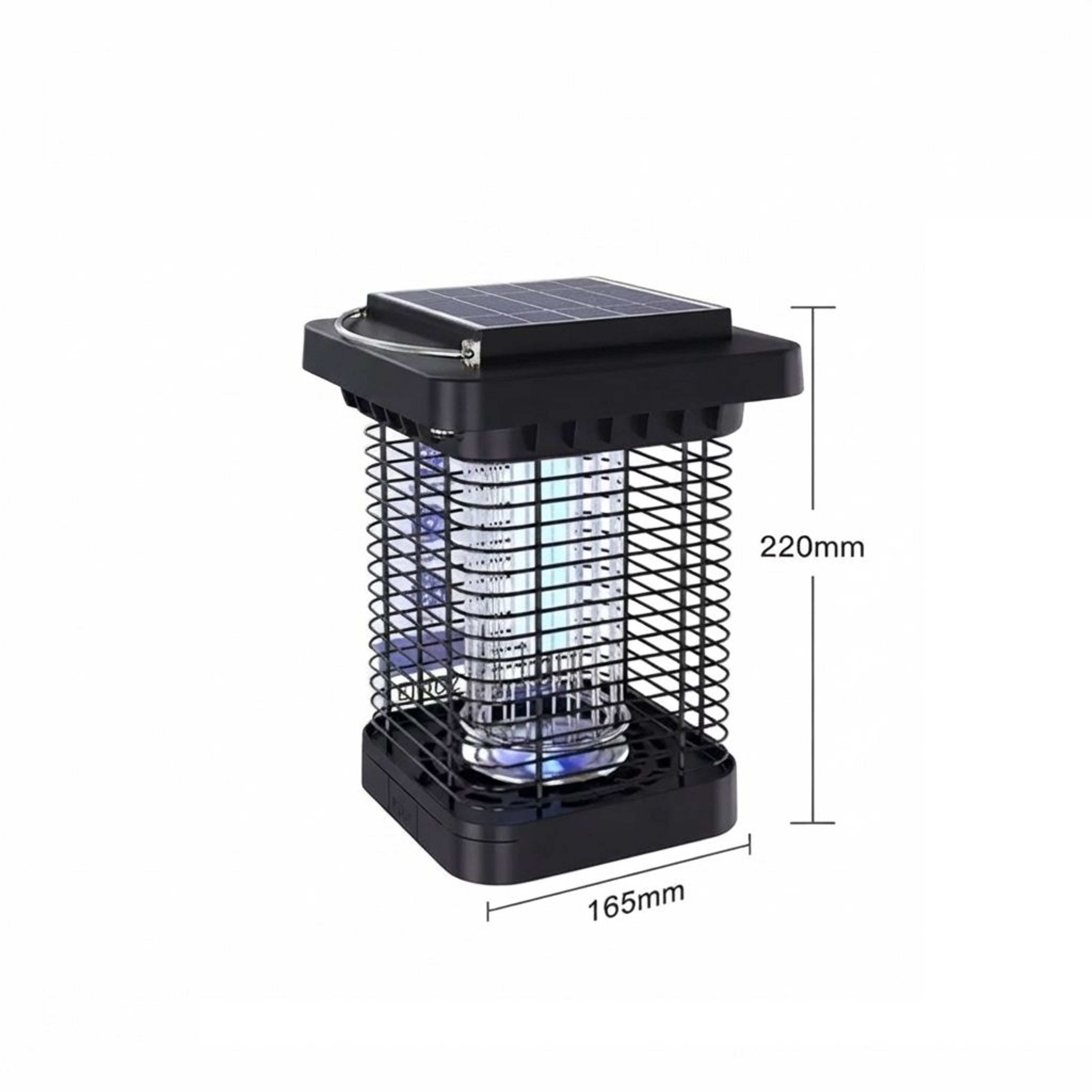 Solar Powered Bug Zapper Outdoor Mosquito Killer Lamp Stainless Steel Waterproof 4