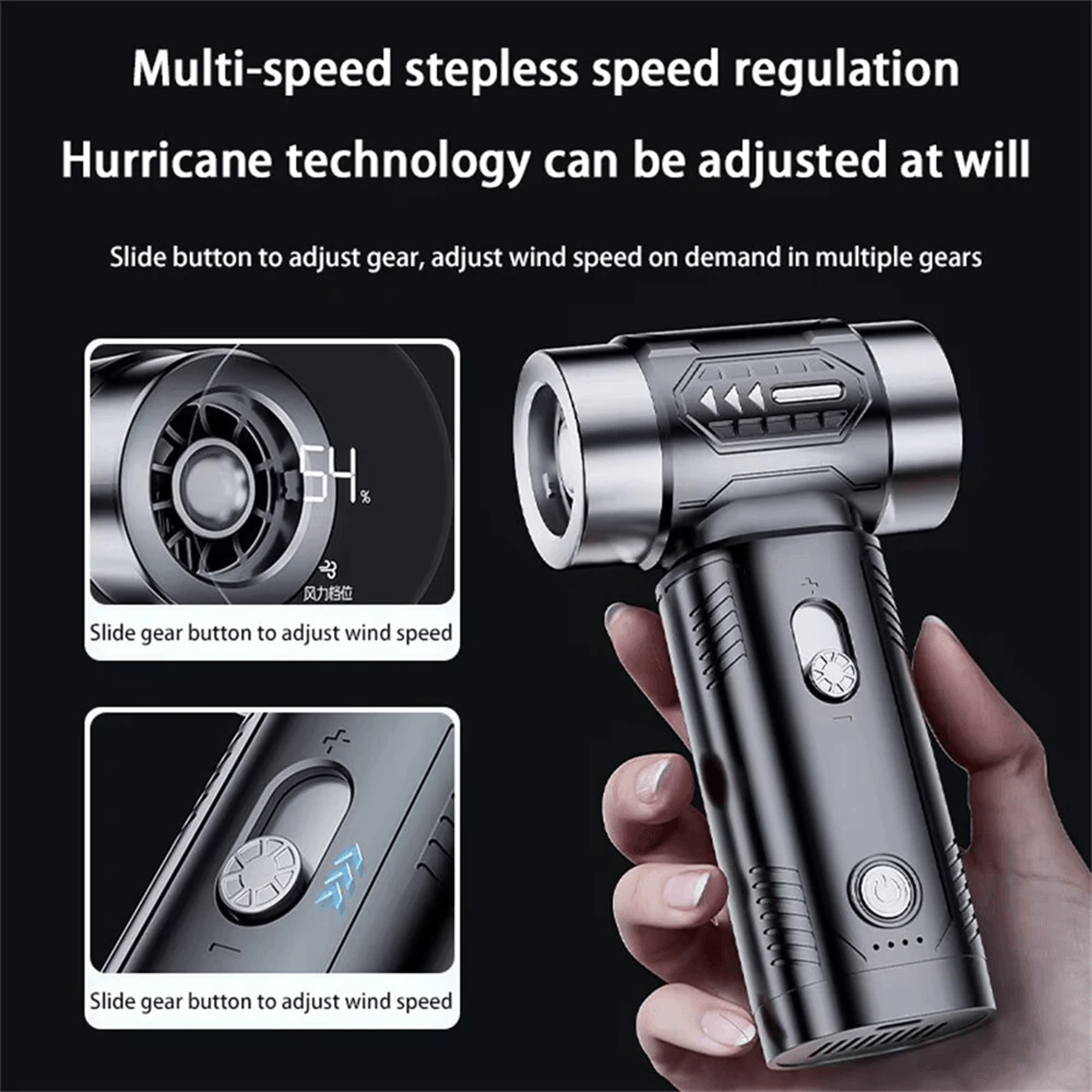 Brushless Electric Motor Vacuum Cleaner Portable Handheld Turbo Fan Black 4