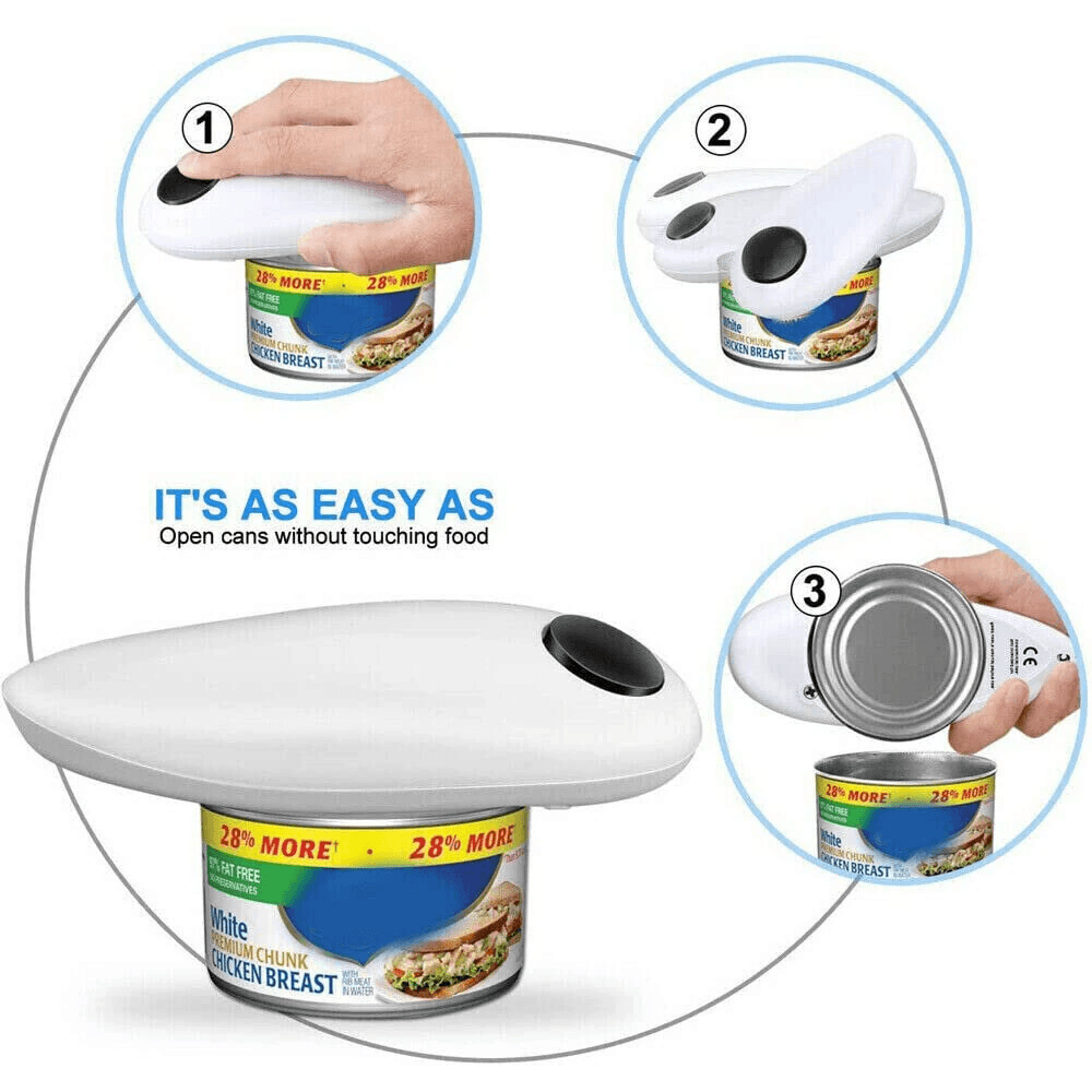 Electric Can Opener Automatic One Touch Battery Operated Kitchen Device 3