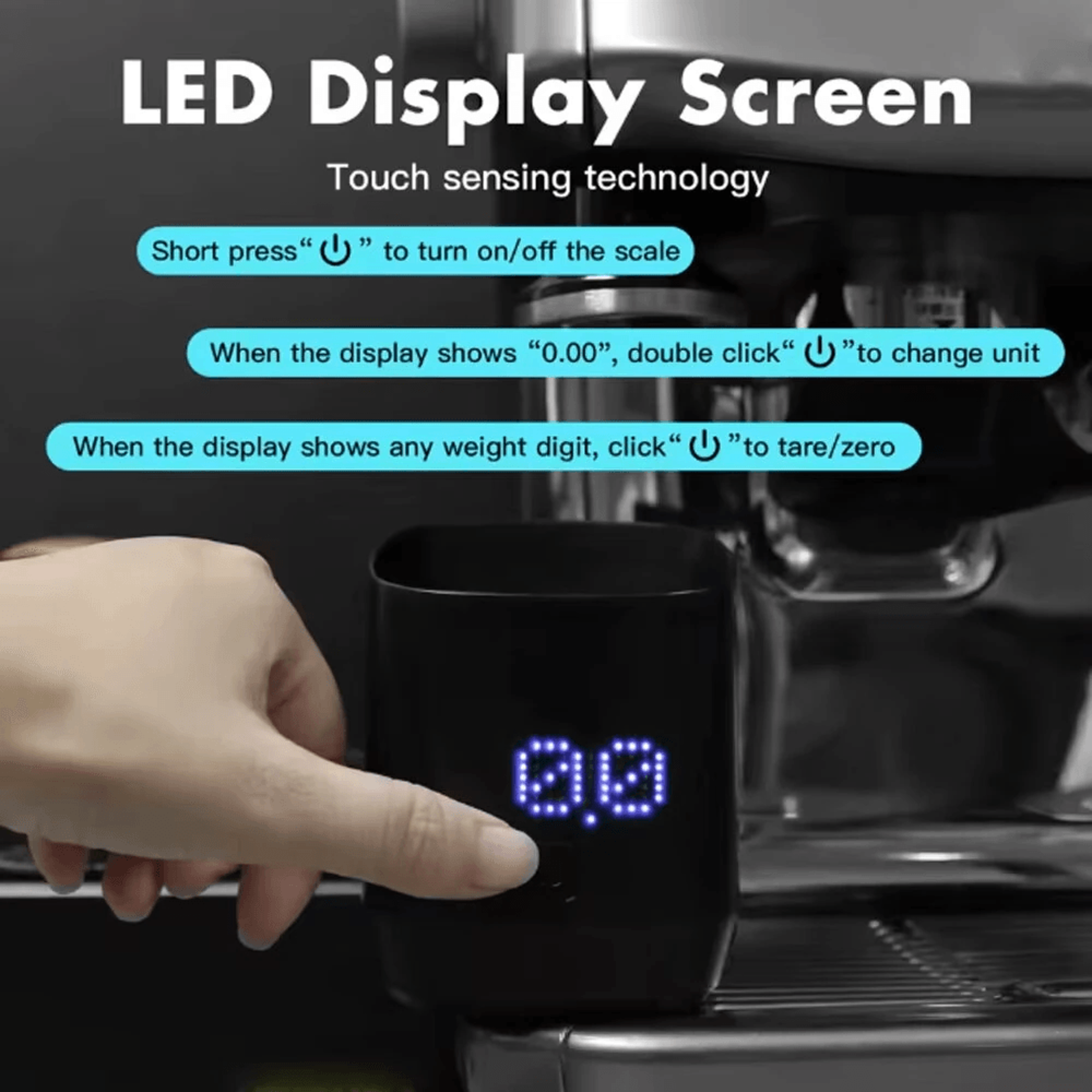Digital Coffee Dosing Scale Cup Rechargeable Espresso Weighing Tool 3