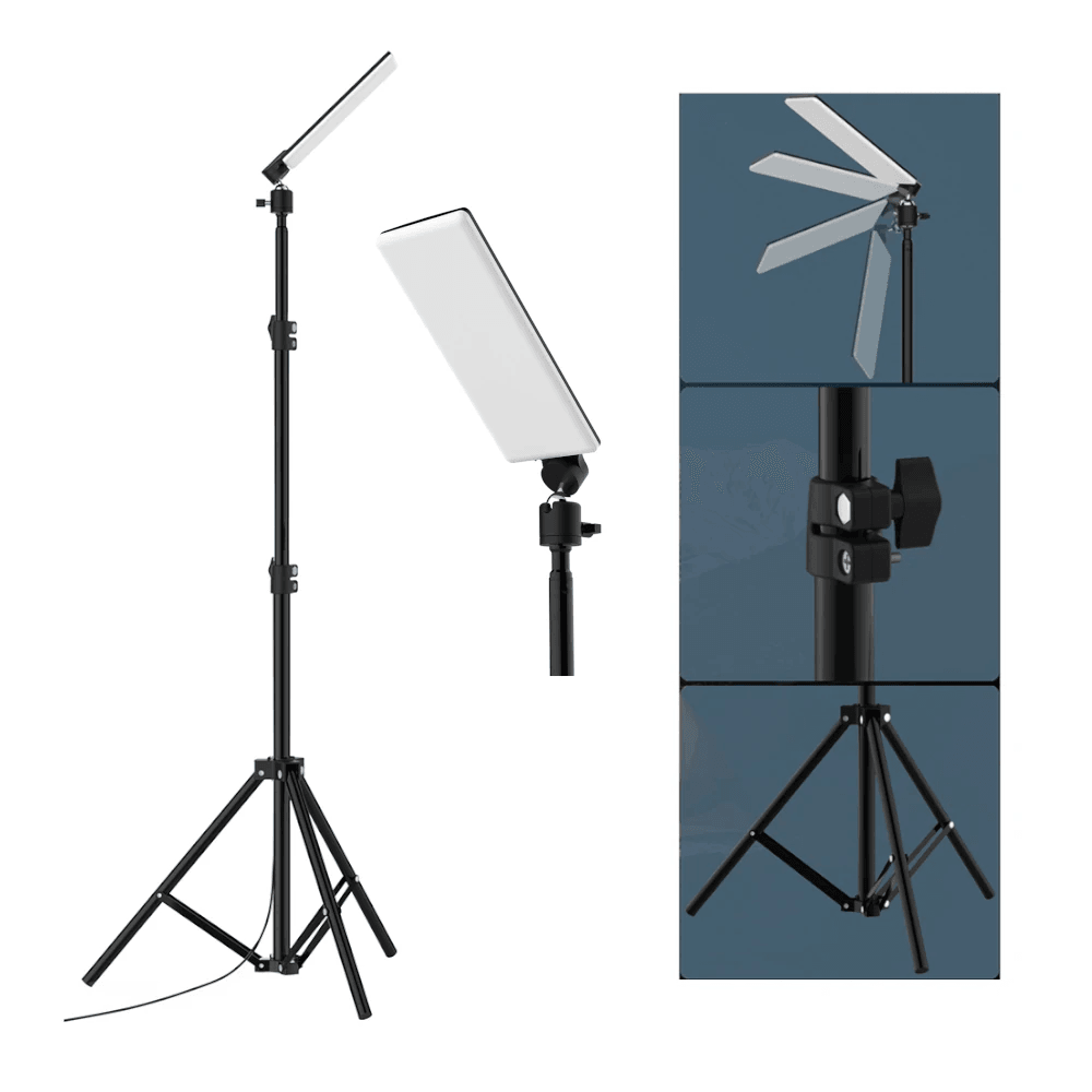 LED Work Lamp LED Retractable Tripod Stand Portable Camping Light Brightness Adjustable 5