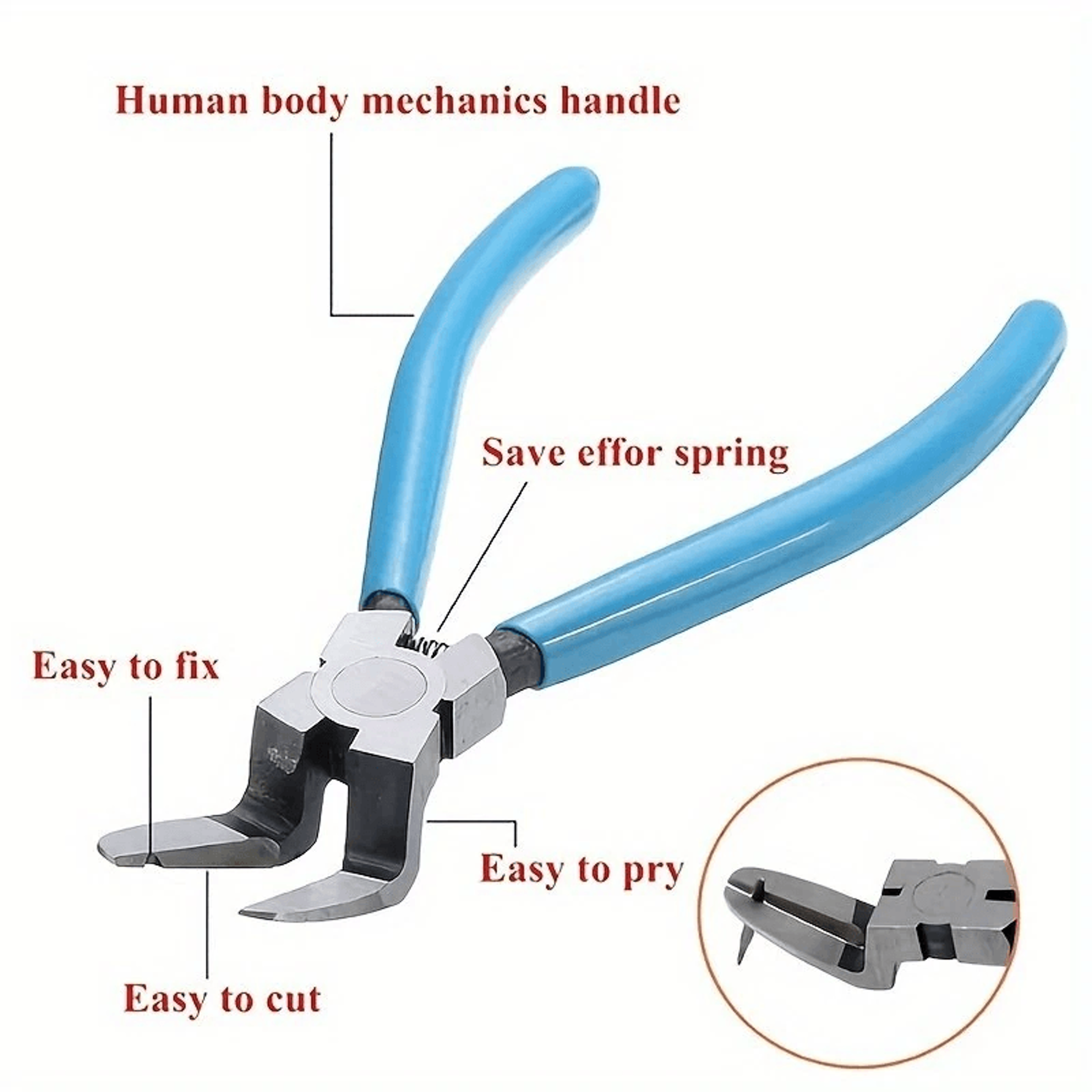 Heavy Duty Iron Diagonal Pliers Wire Stripper And Cutting Tool Blue 4
