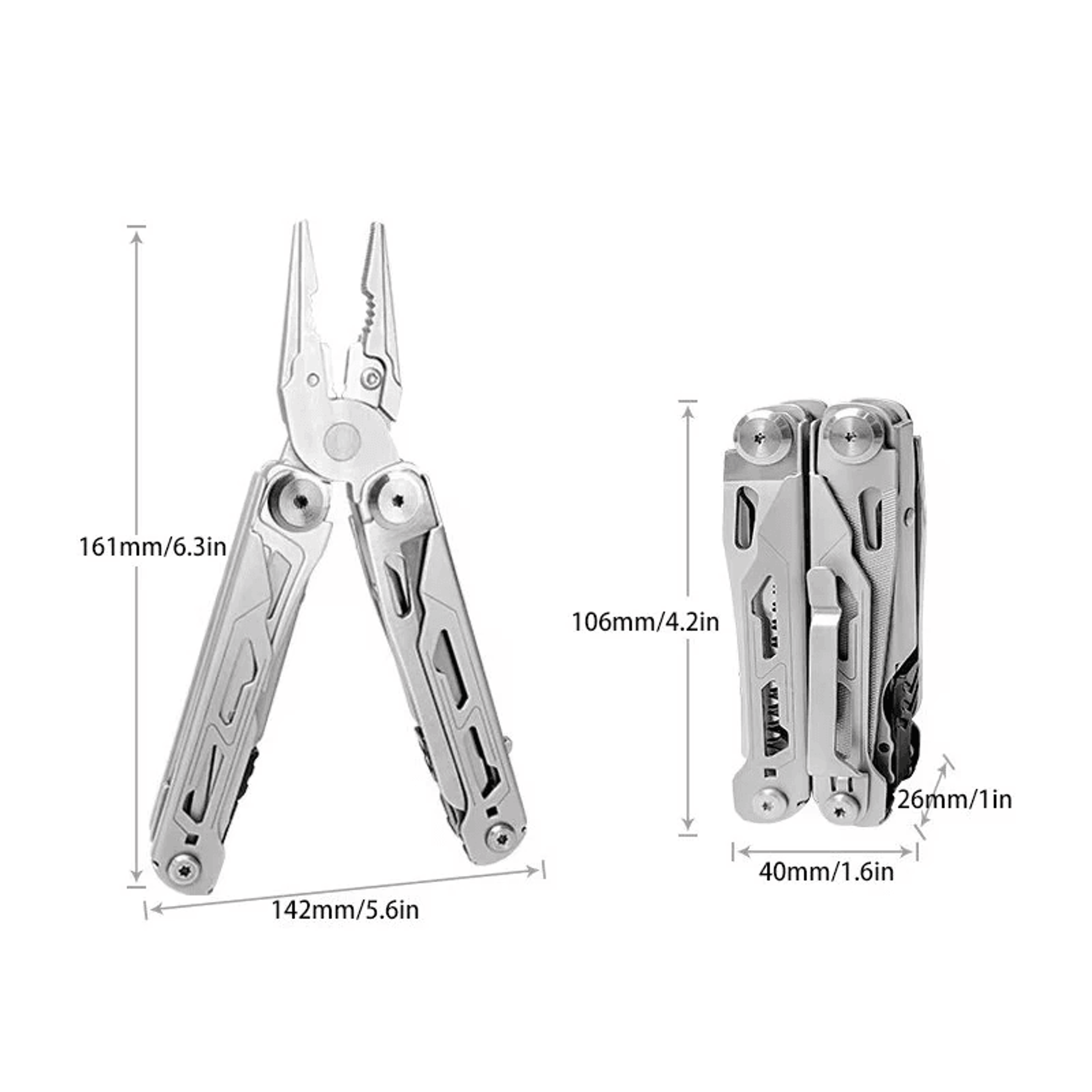 Outdoor Stainless Steel Folding Multitool Pliers With Screwdriver Set 5