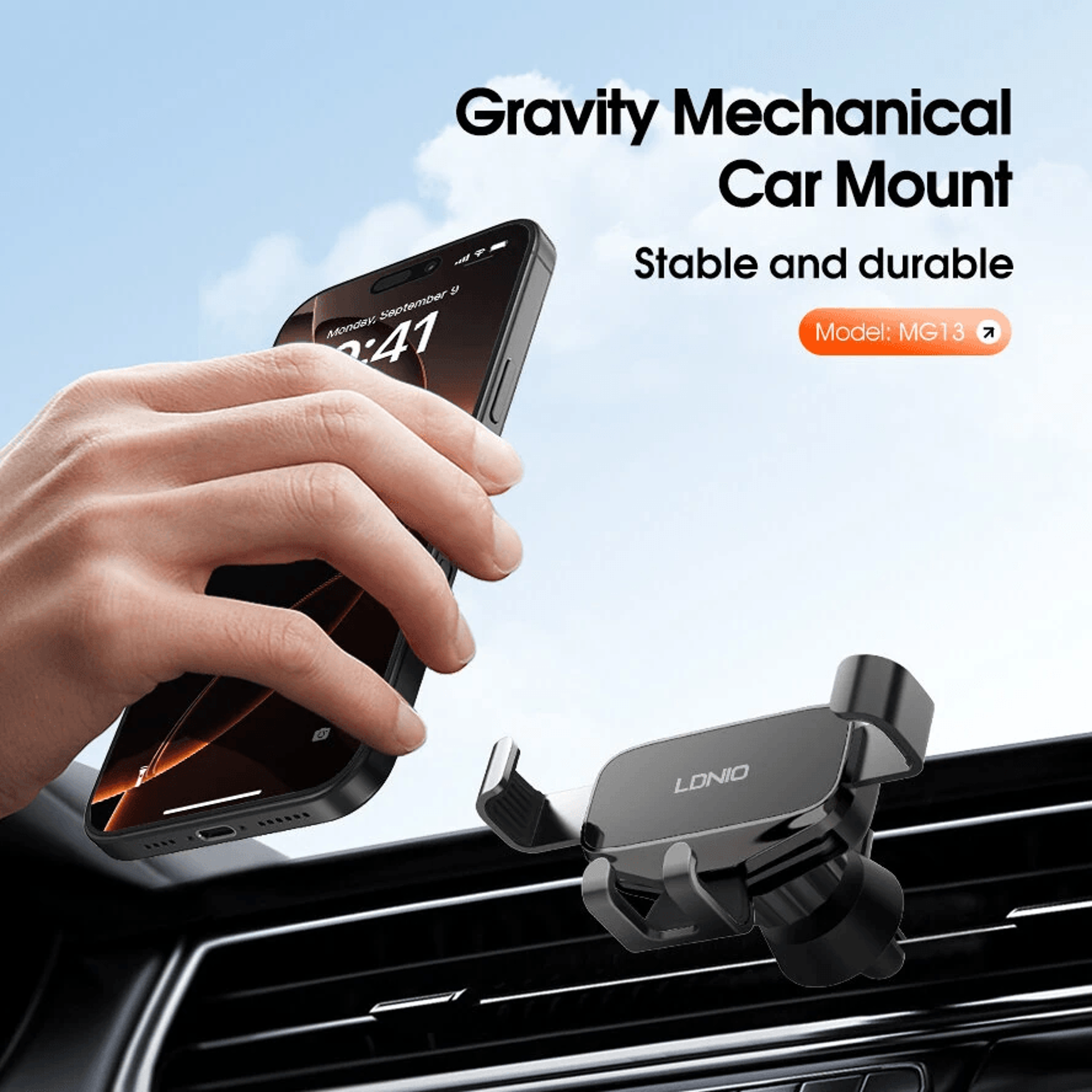 Gravity Mechanical Car Phone Holder For Air Vent Navigation Mount Stand 2