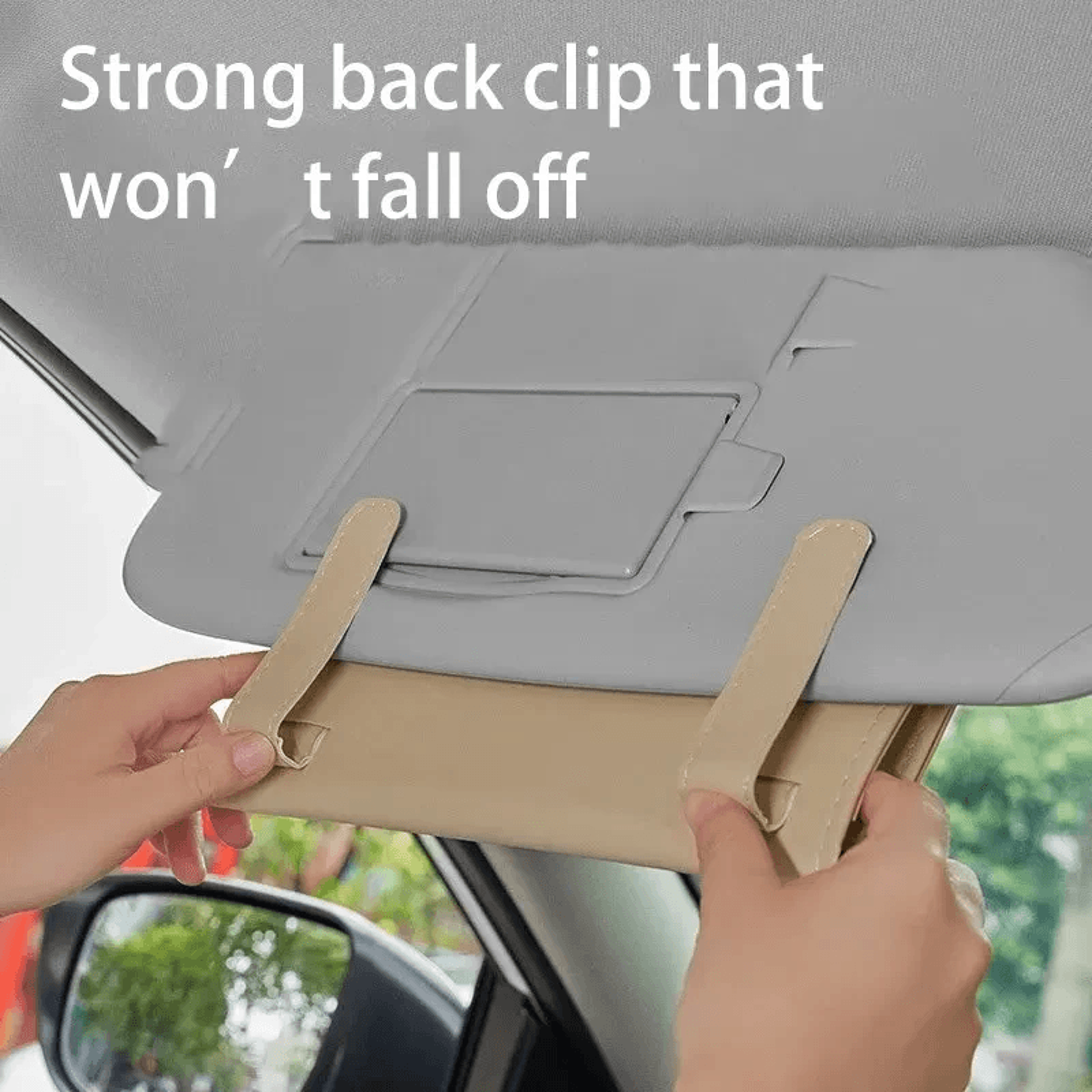 PU Leather Car Sun Visor Tissue Box Holder 4