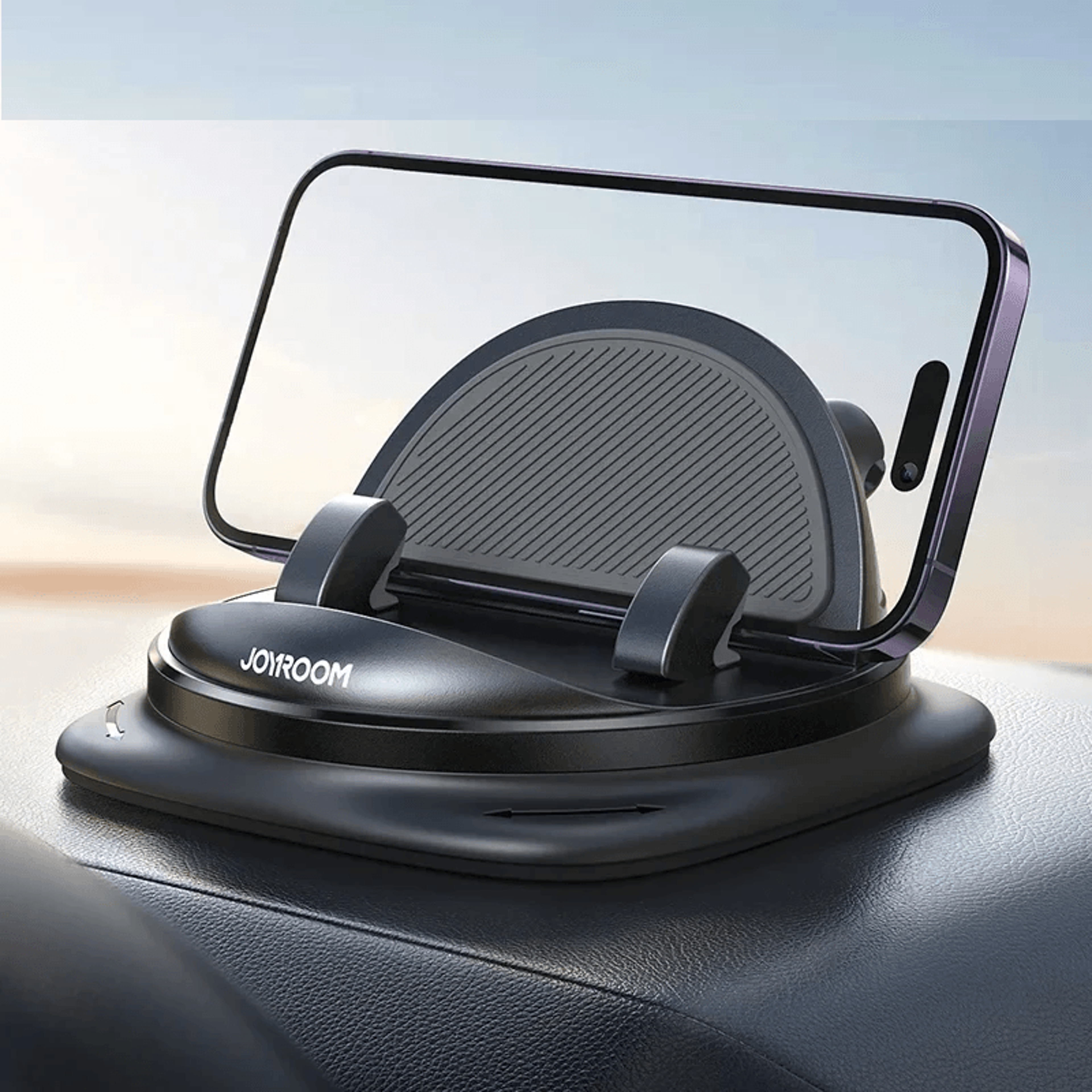 Universal Dashboard Car Phone Holder With Rotation And One Handed Operation 0