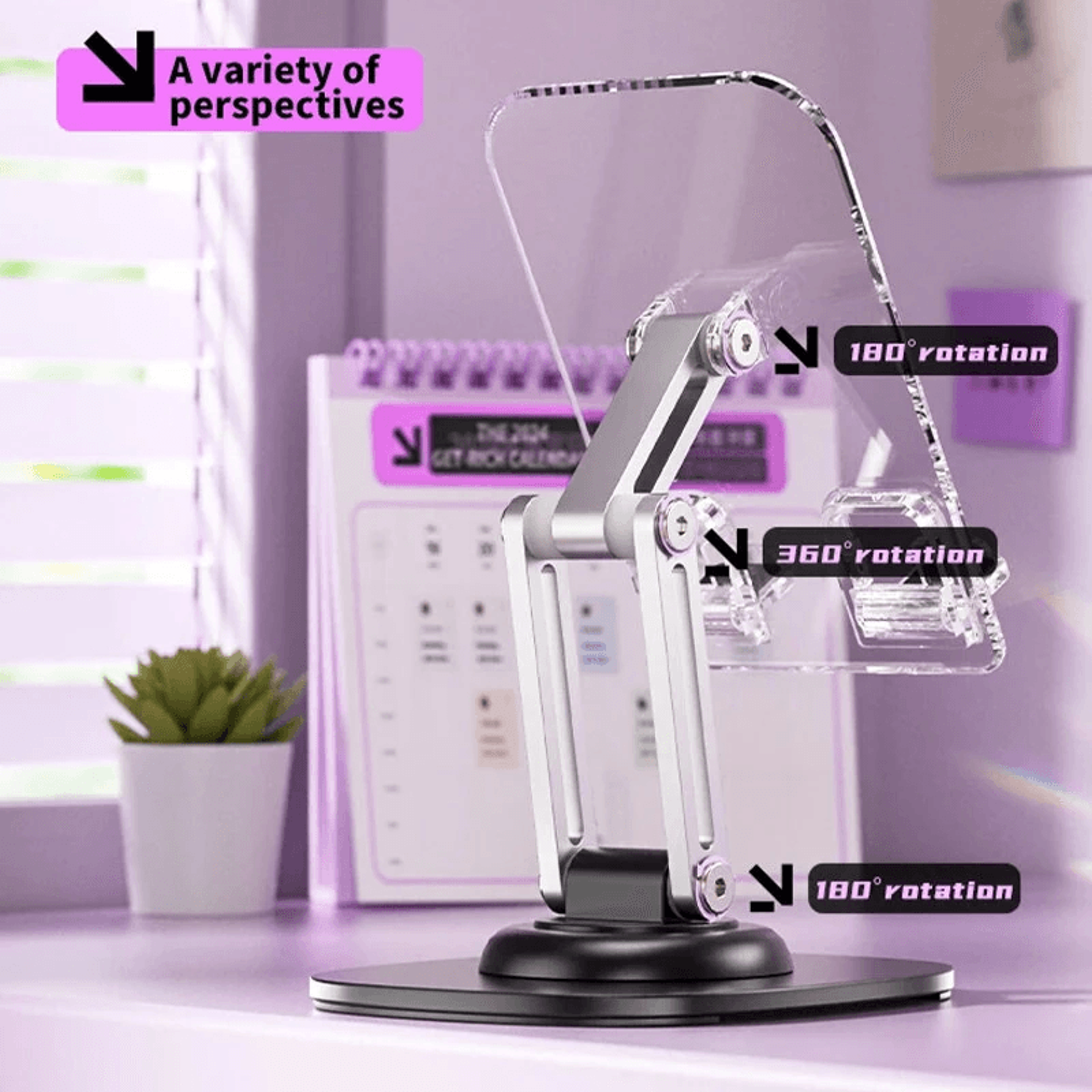 Foldable Desktop Phone Holder Stand With Adjustable Angle And Height 3