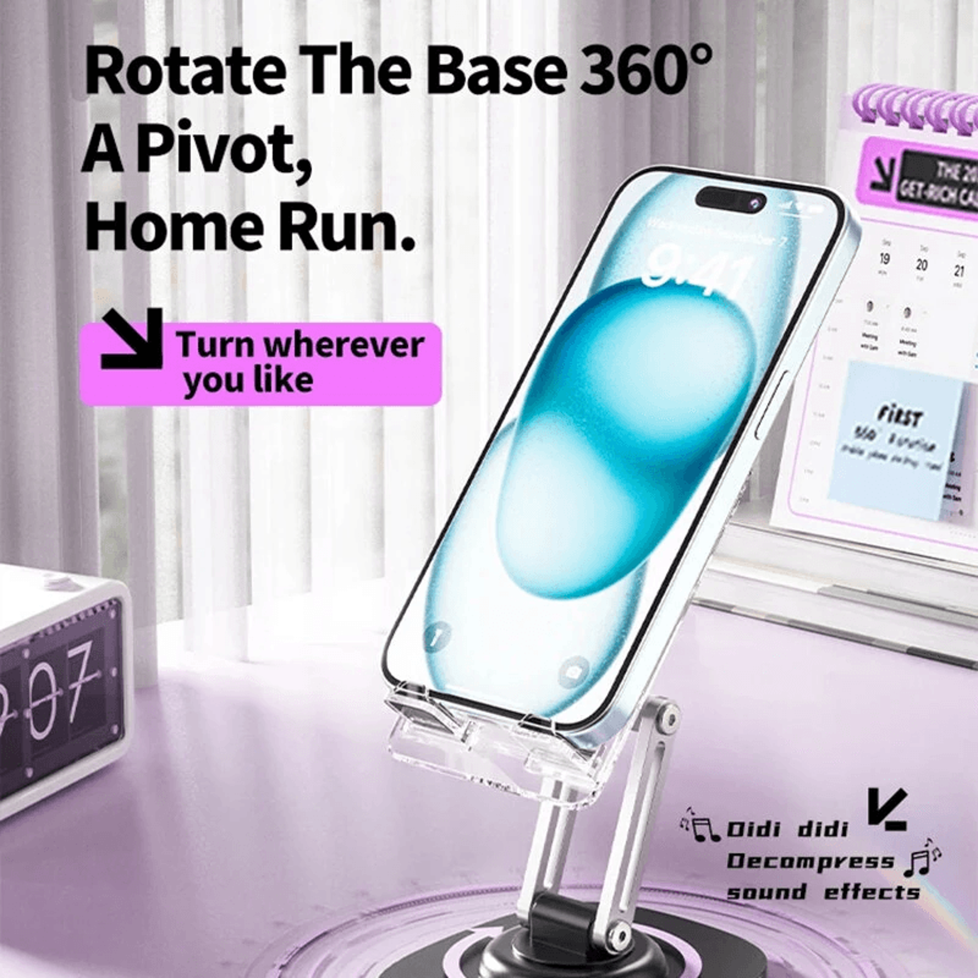 Foldable Desktop Phone Holder Stand With Adjustable Angle And Height 1