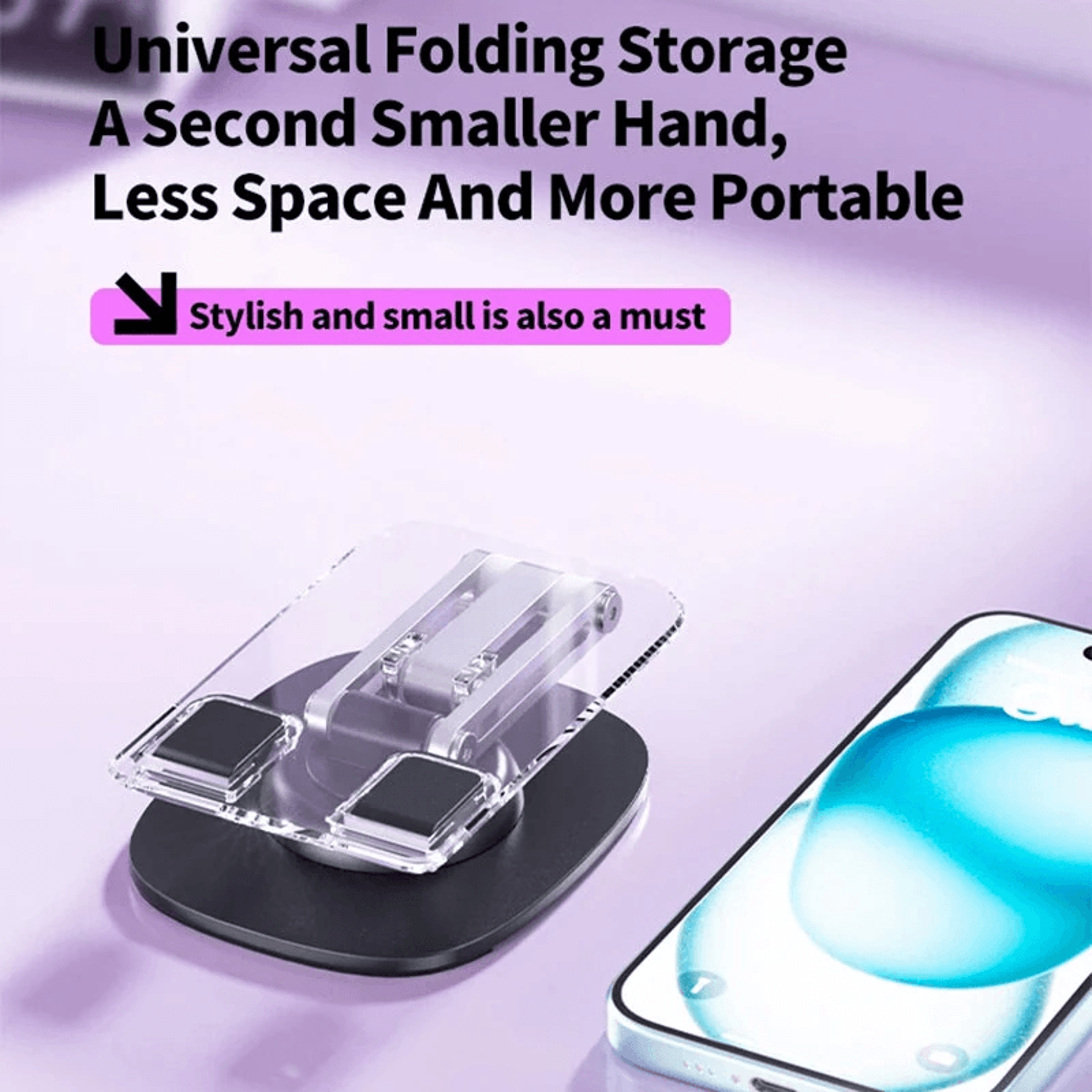 Foldable Desktop Phone Holder Stand With Adjustable Angle And Height 5