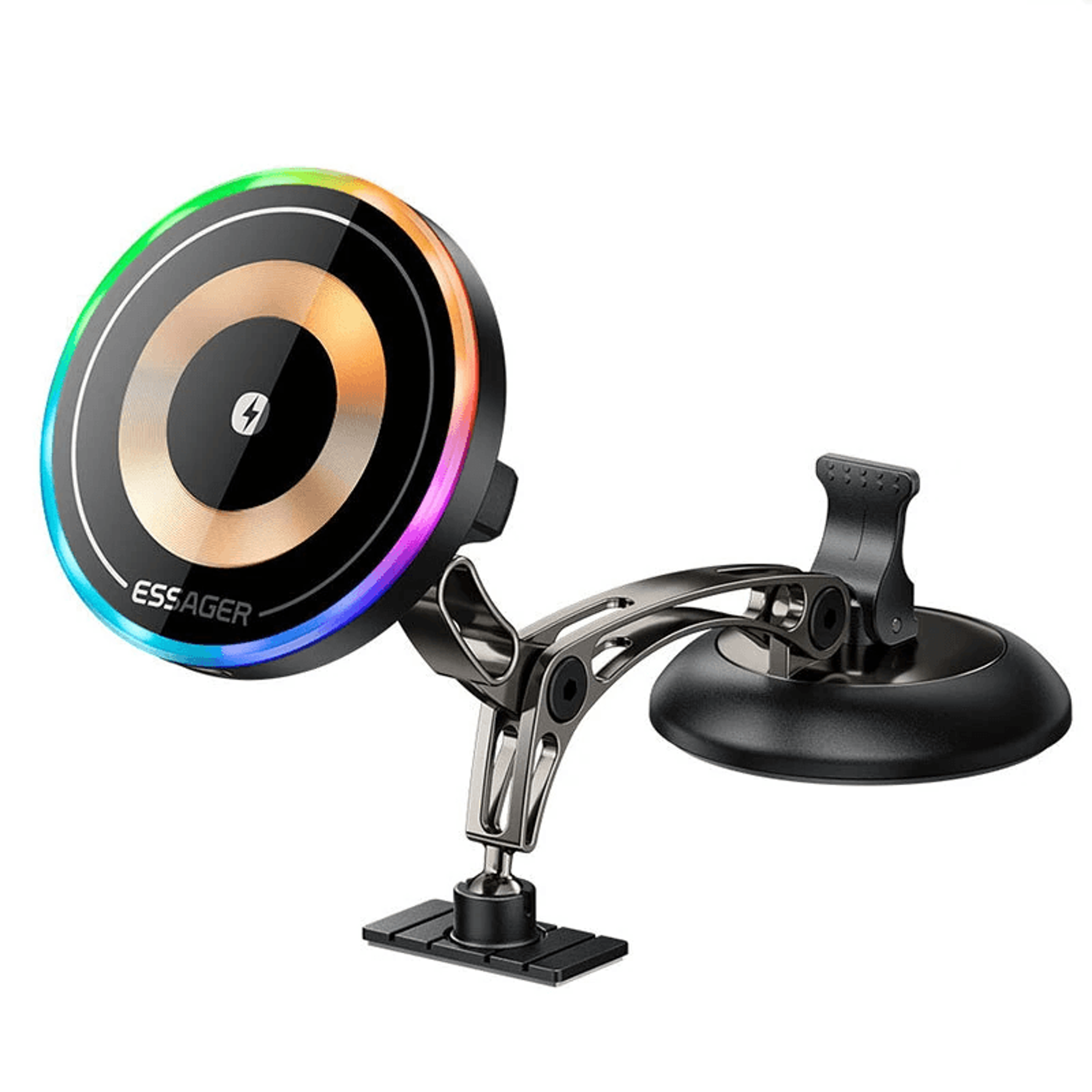 Magnetic Wireless Car Charger Dashboard Mount With Degree Rotation And Fast Charging 0