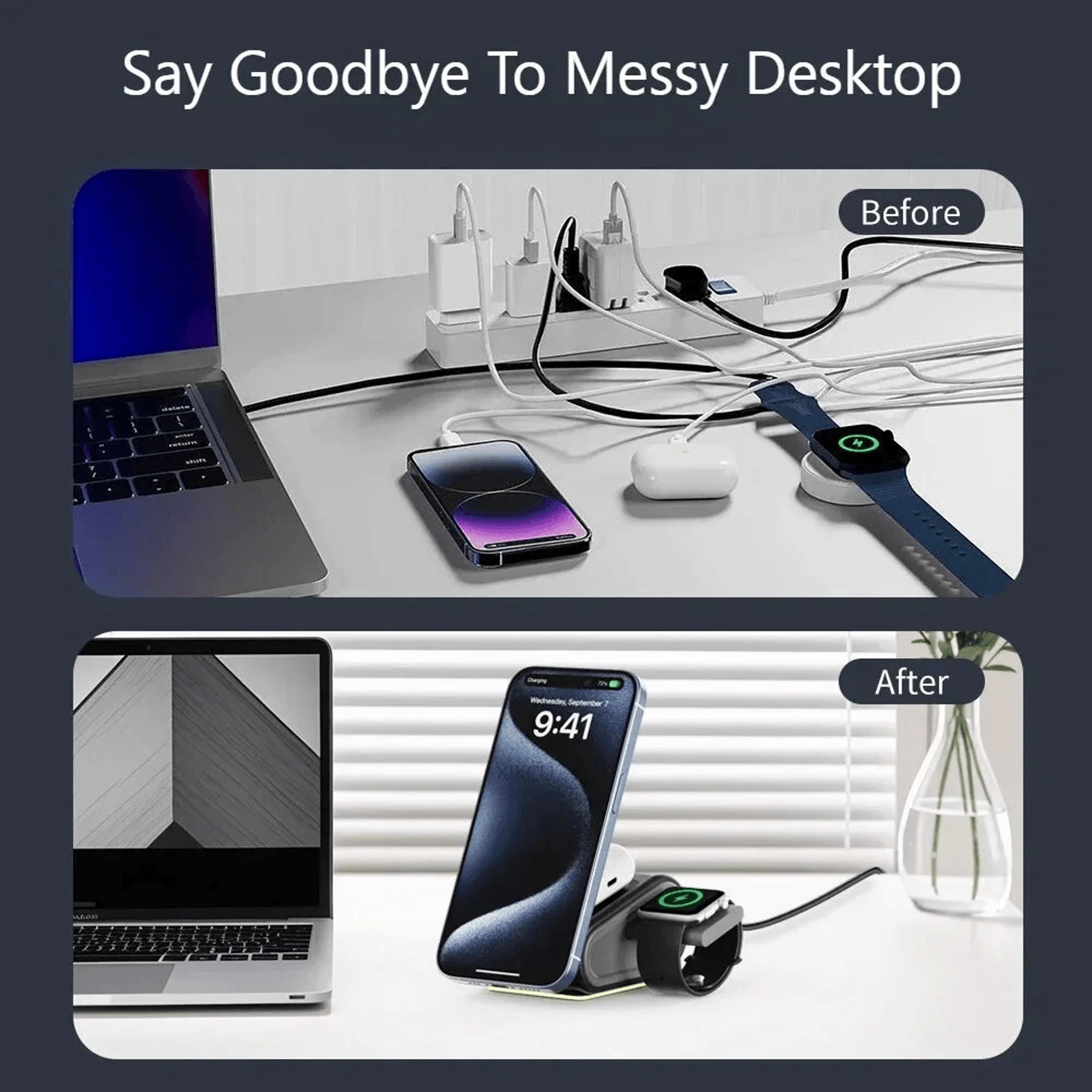 Magnetic Wireless Charger Stand With Night Light 5