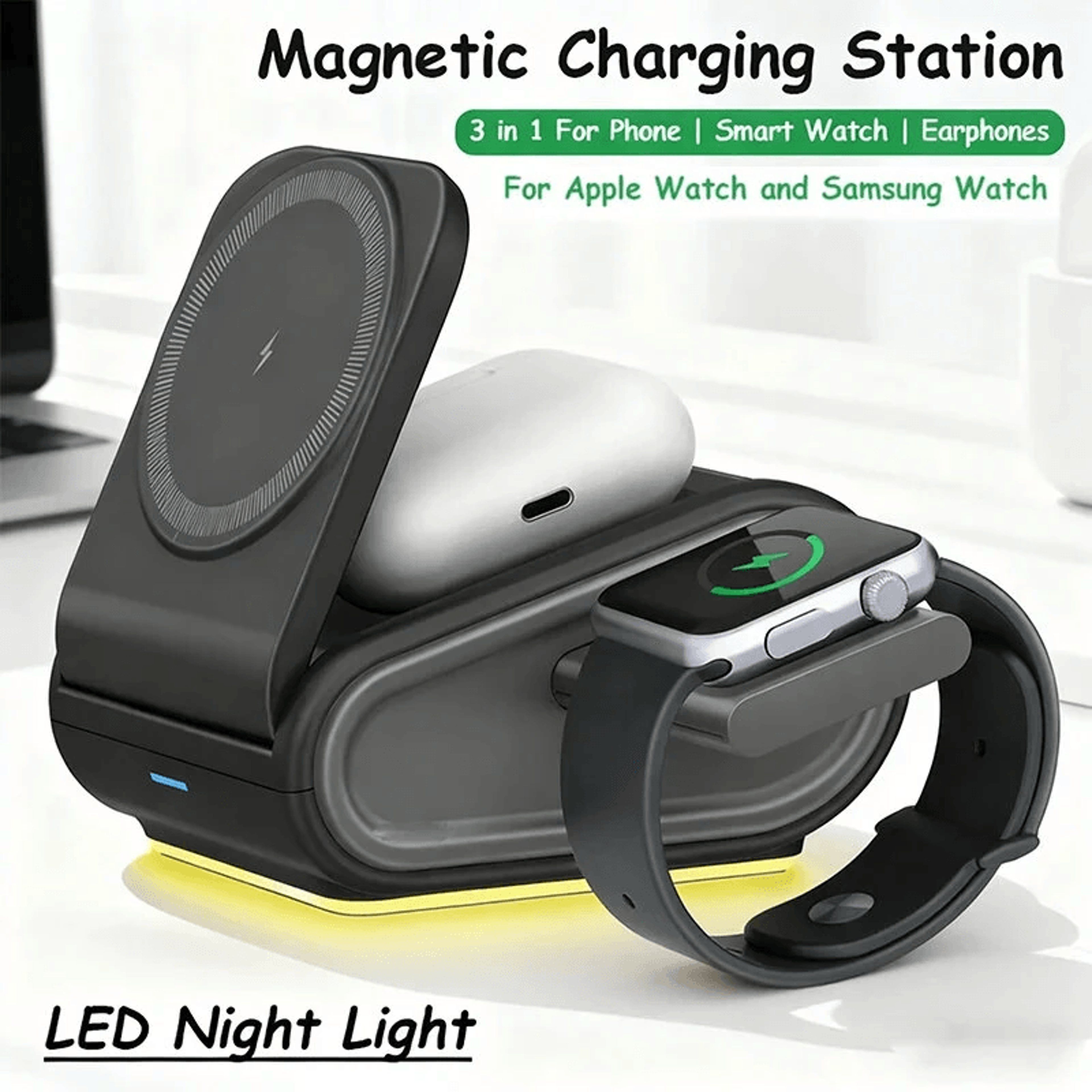 Magnetic Wireless Charger Stand With Night Light 1
