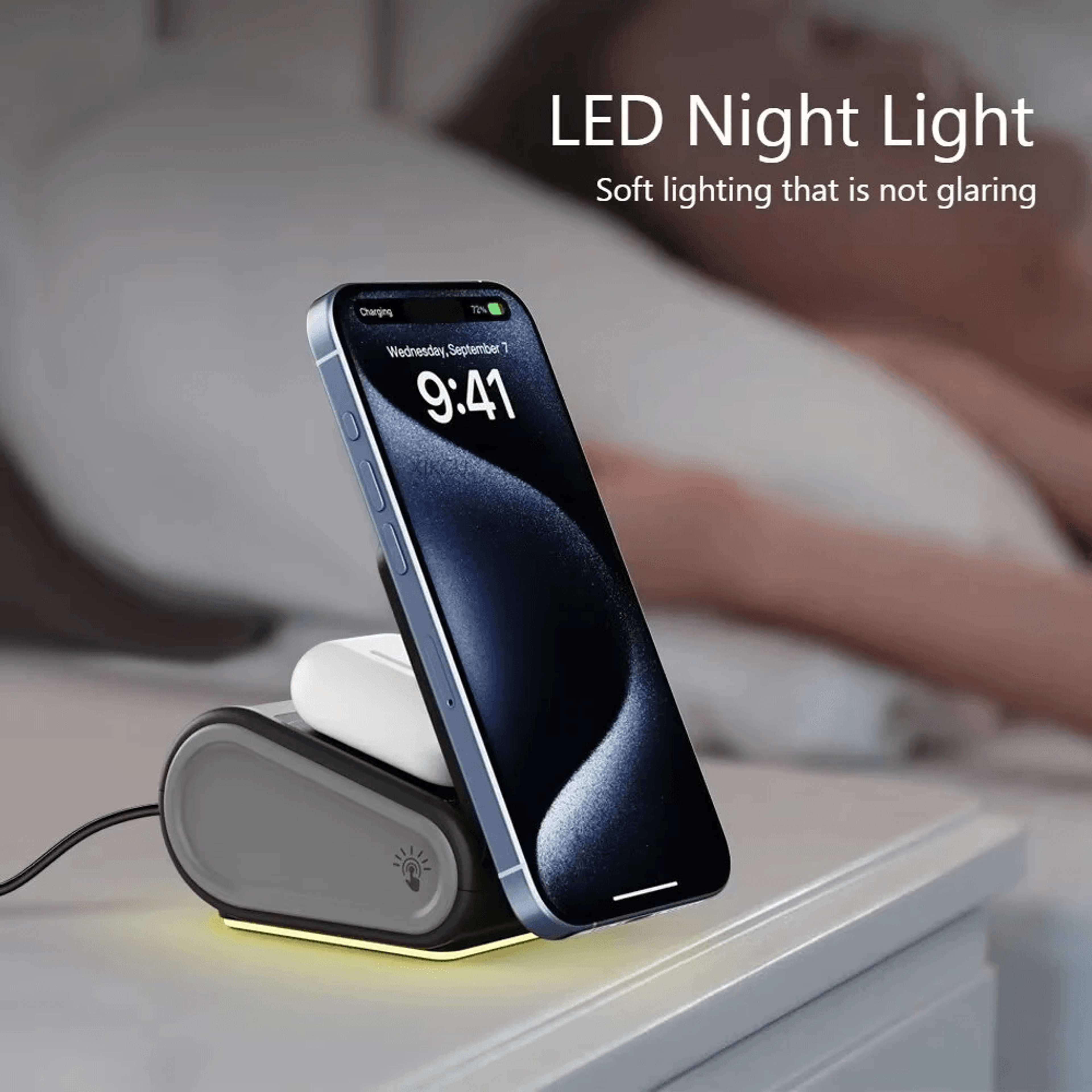 Magnetic Wireless Charger Stand With Night Light 4