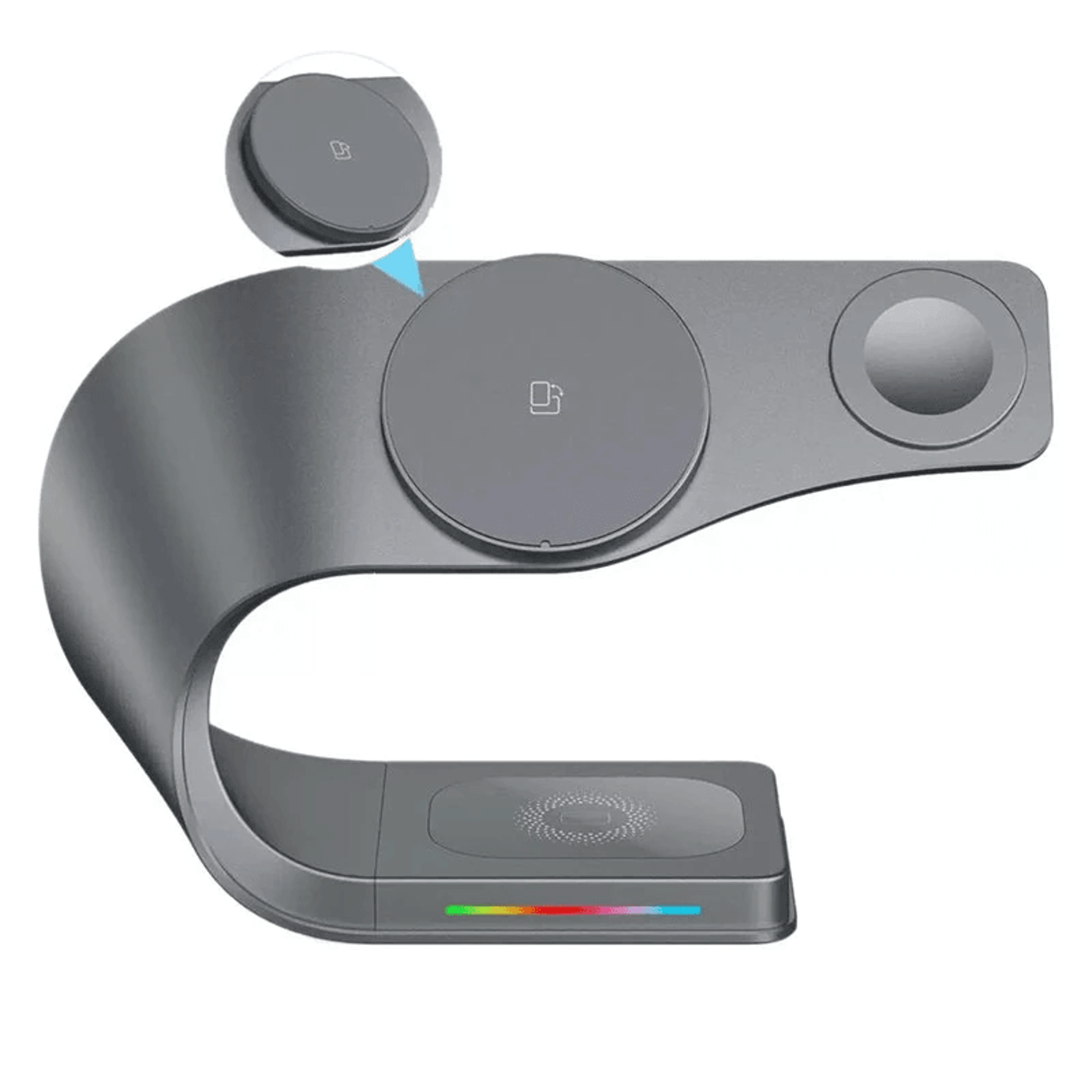 Magnetic Wireless Charging Station With Metal Shell And Cooling Technology 7