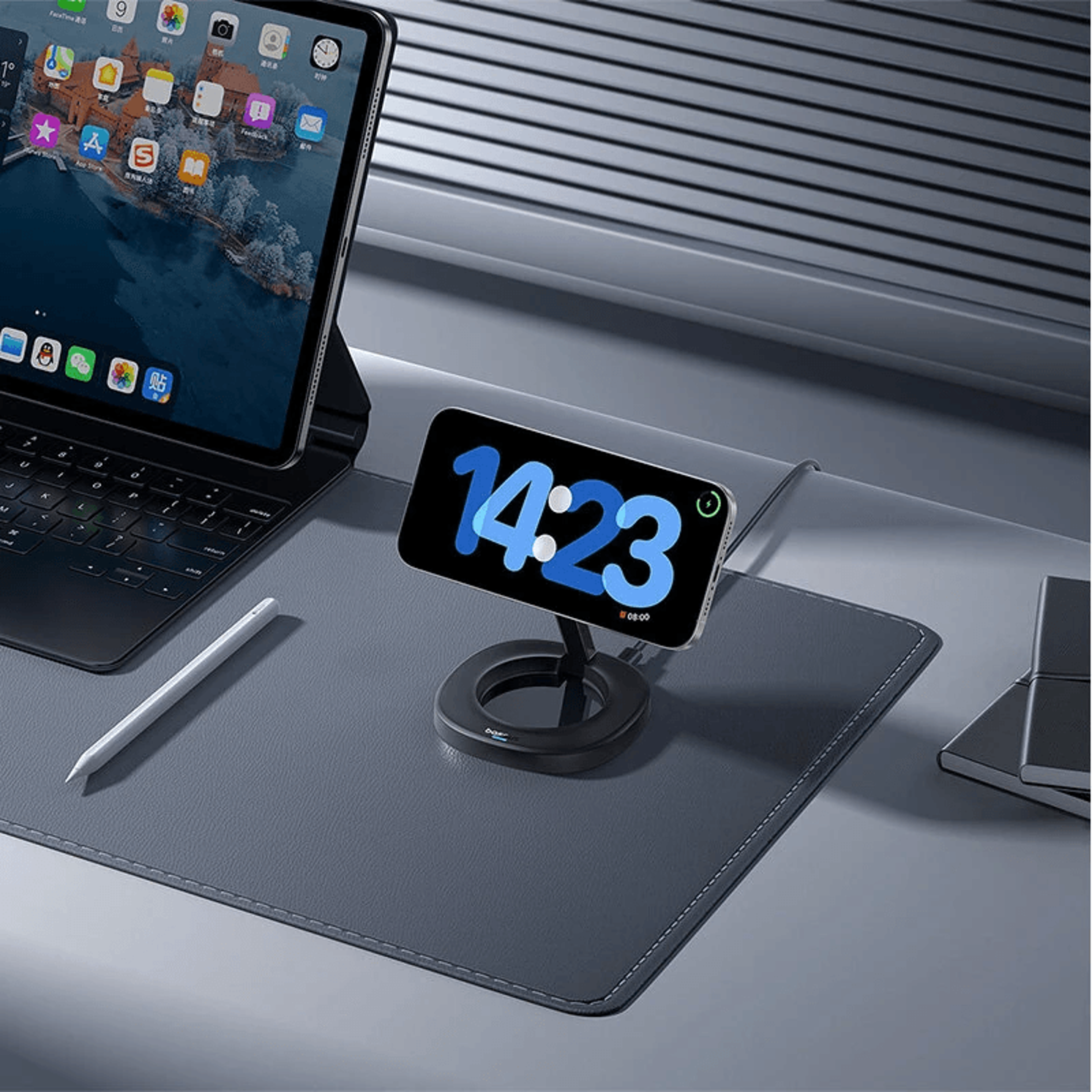 Magnetic Wireless Charger Stand With Foldable Dual Axis Adjustable Design 2