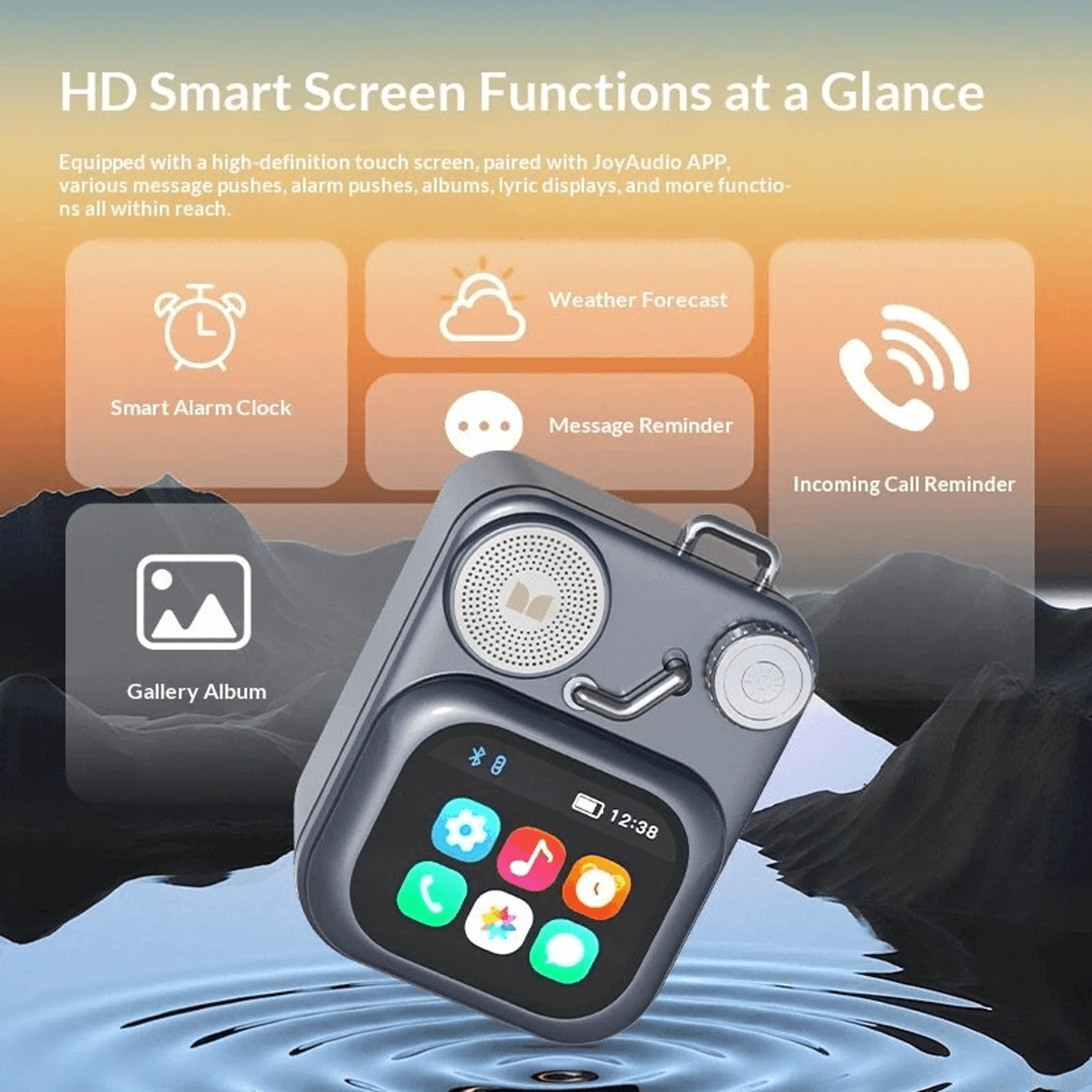 Portable Bluetooth Speaker With HD Touch Screen TF Card Playback And White Noise 2