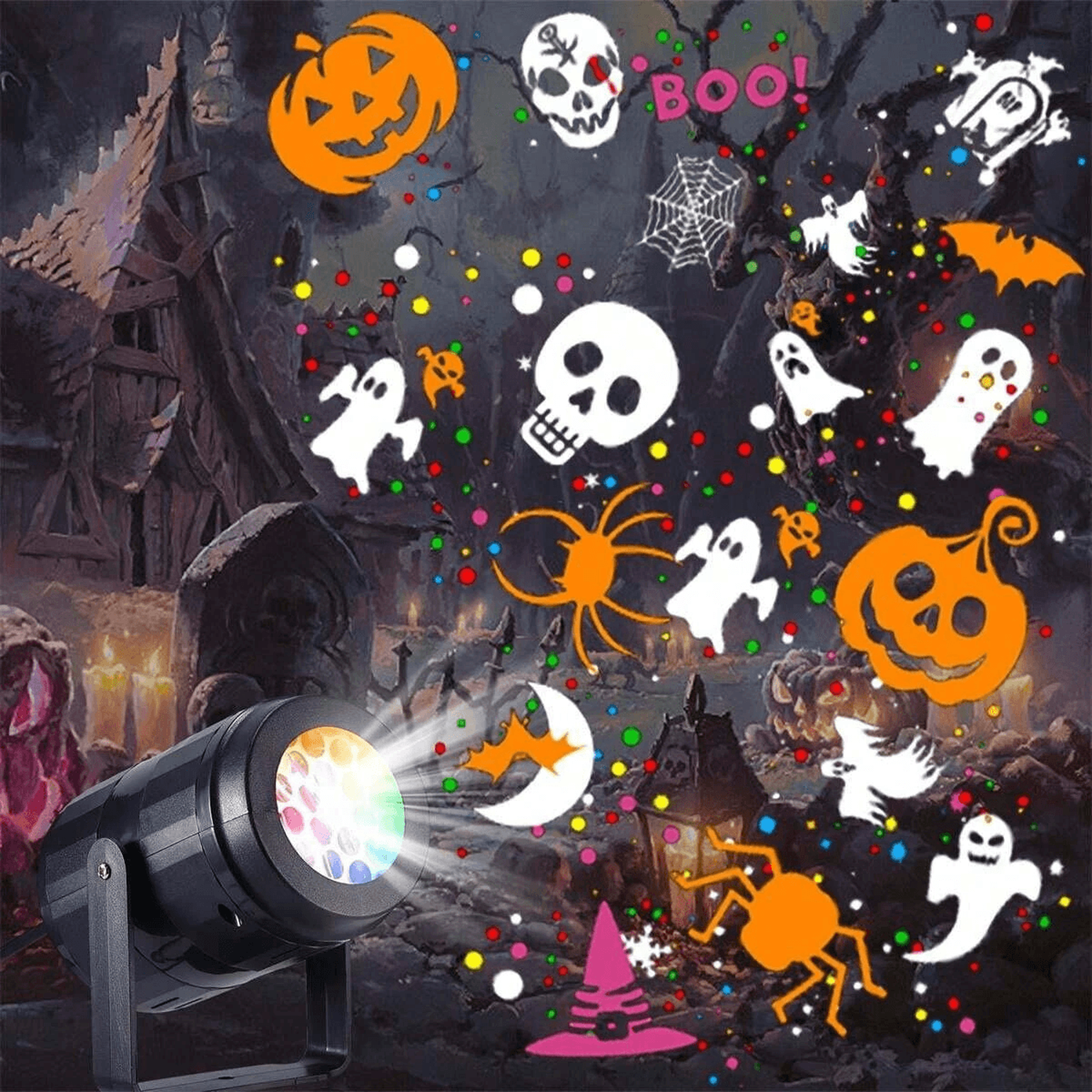 Halloween Projection Lamp With LED Patterns 3