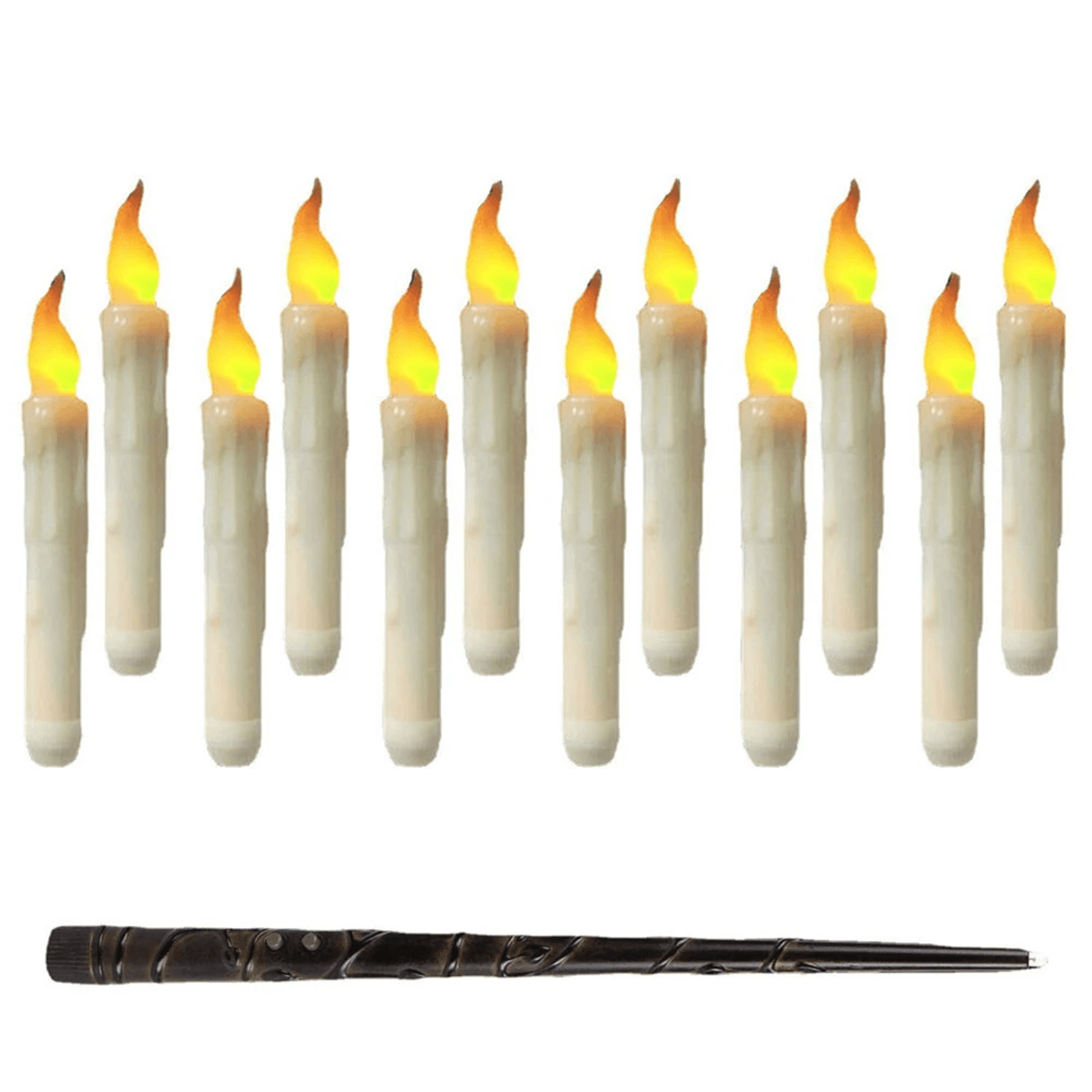 Floating LED Candles With Magic Wand Remote And Flickering Yellow Light 1
