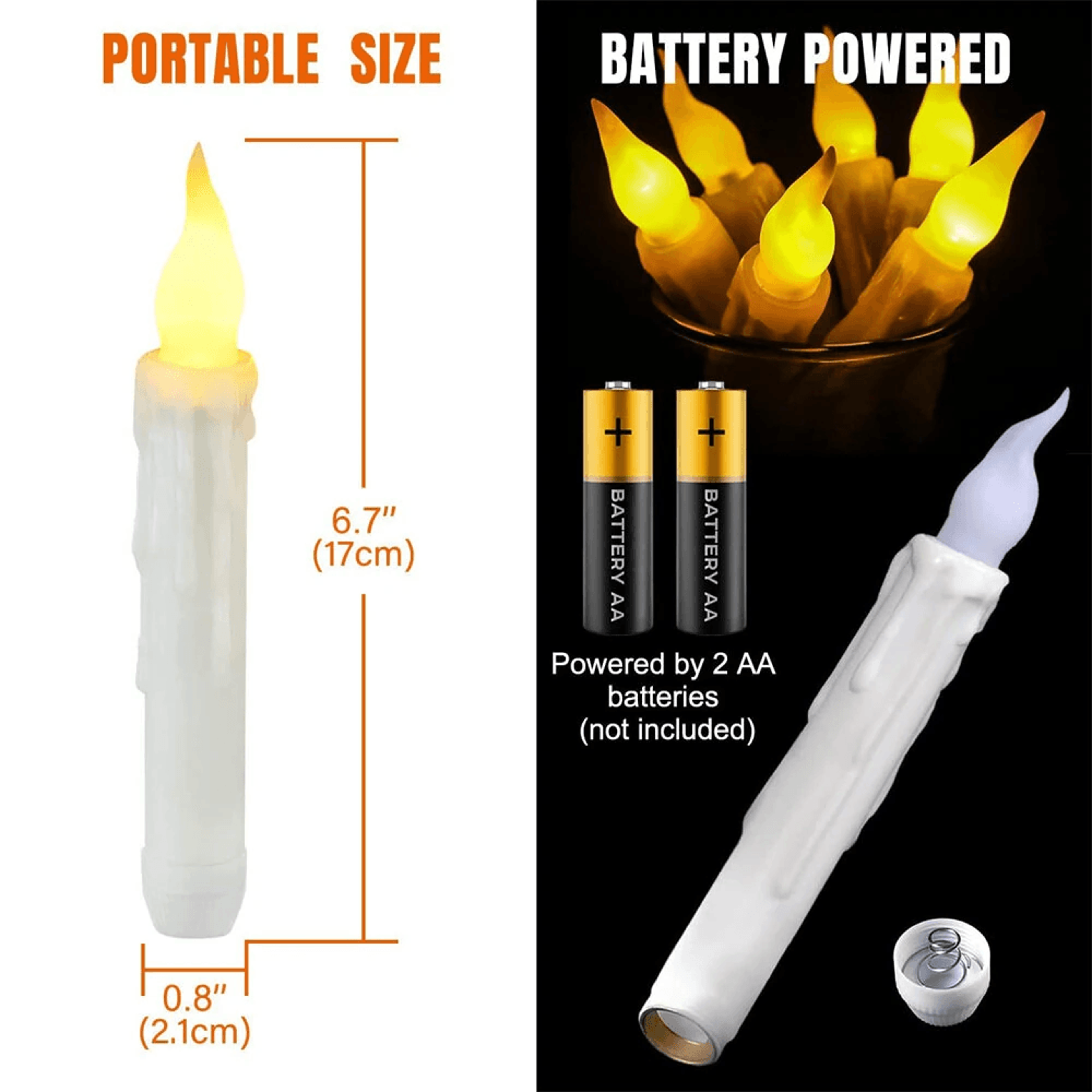Floating Flameless LED Candles With Wand Remote And Warm White Flickering Light 5