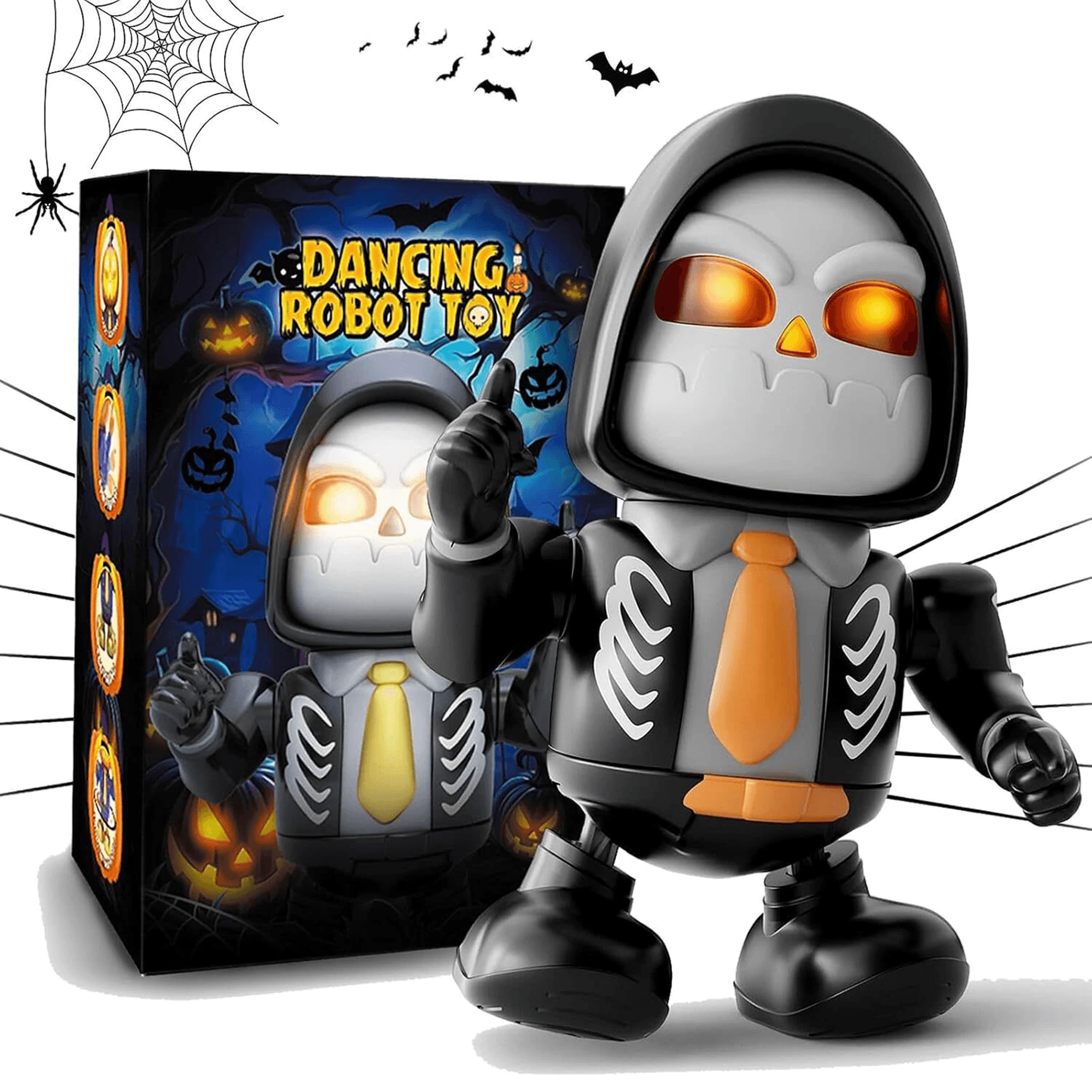 Halloween Dancing Robot With LED Lights Music Skull Or Pumpkin Party Decoration 8