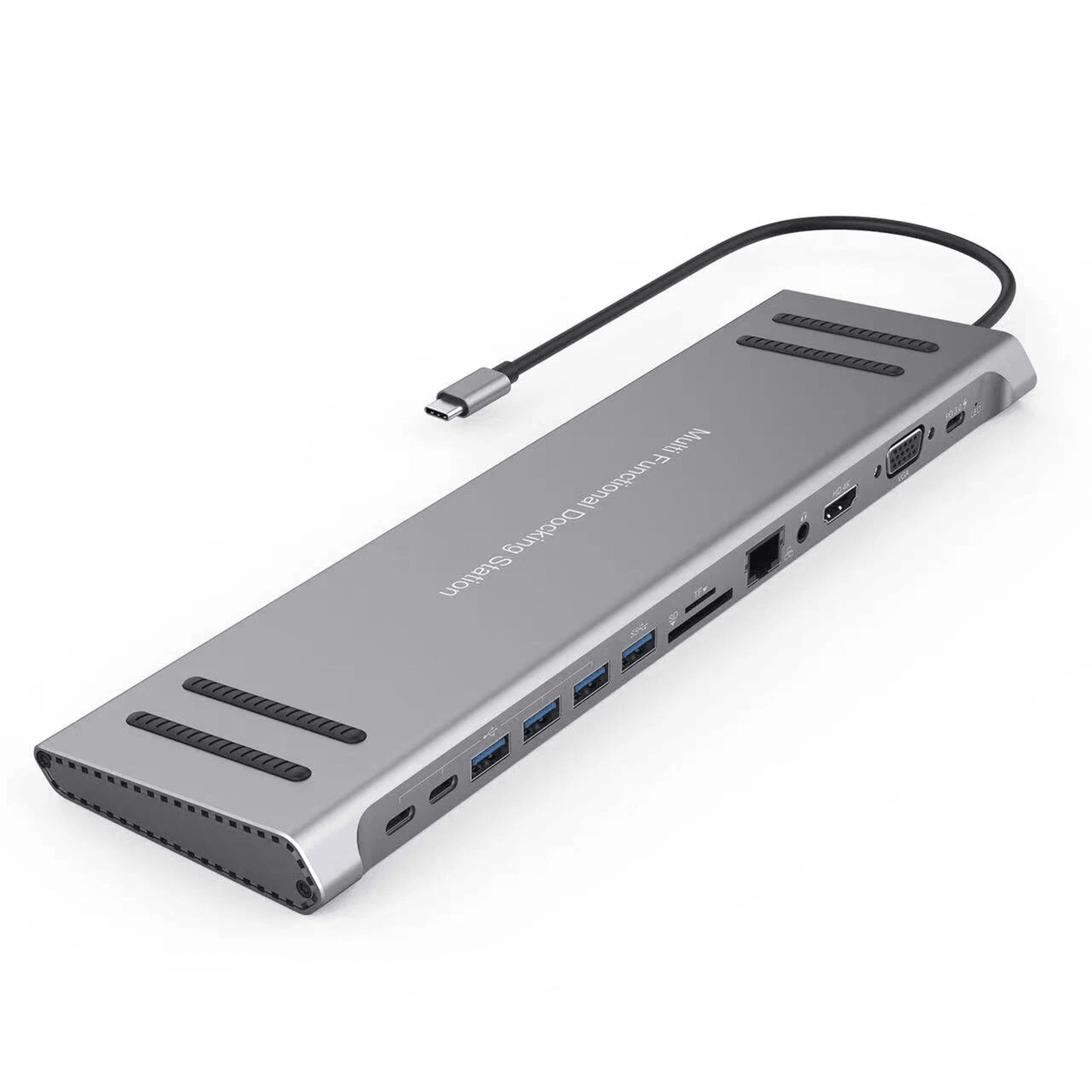 USB C Docking Station With PD Video VGA Ethernet And Card Reader 1