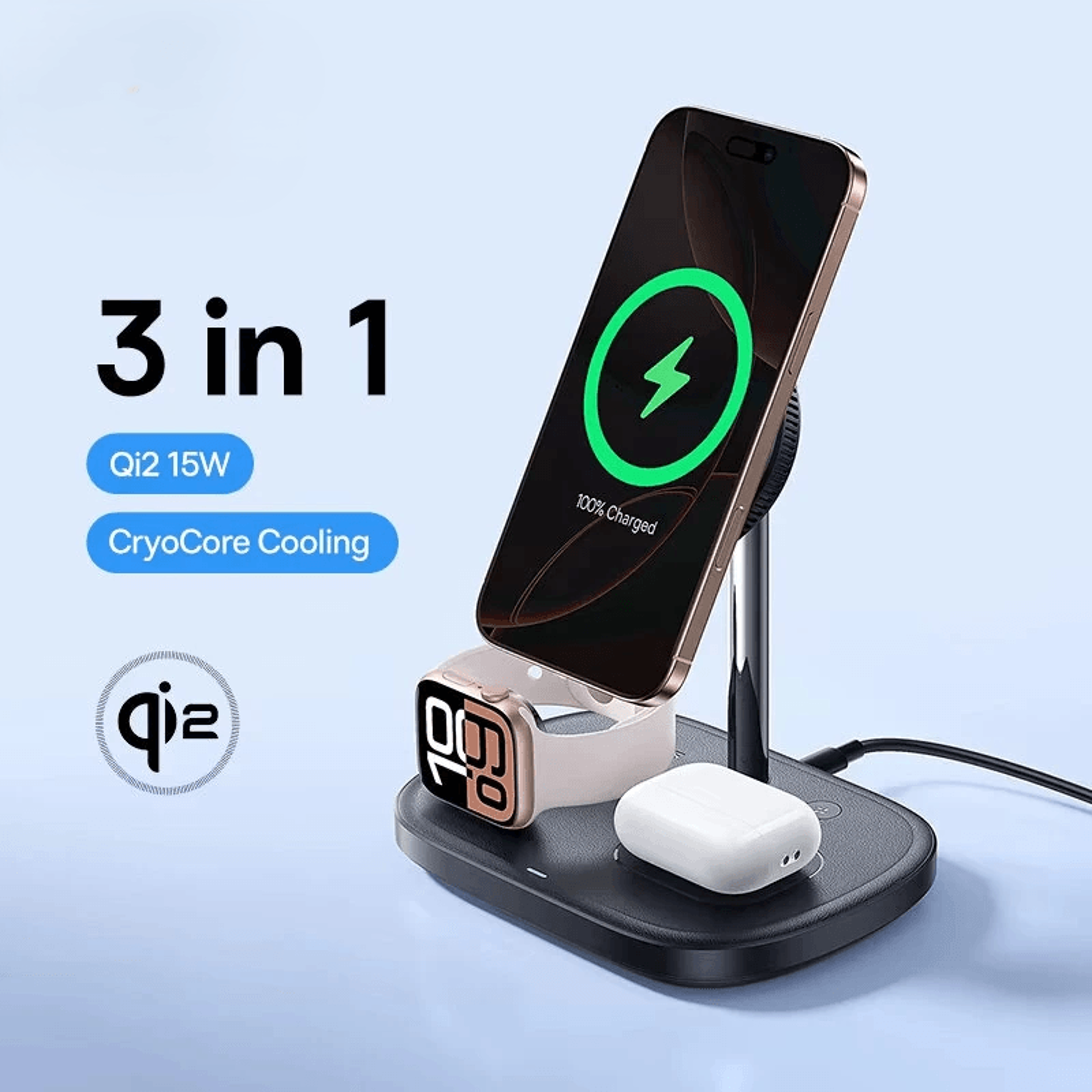 Magnetic Wireless Charging Stand With Phone Charging And TEC Cooling 3
