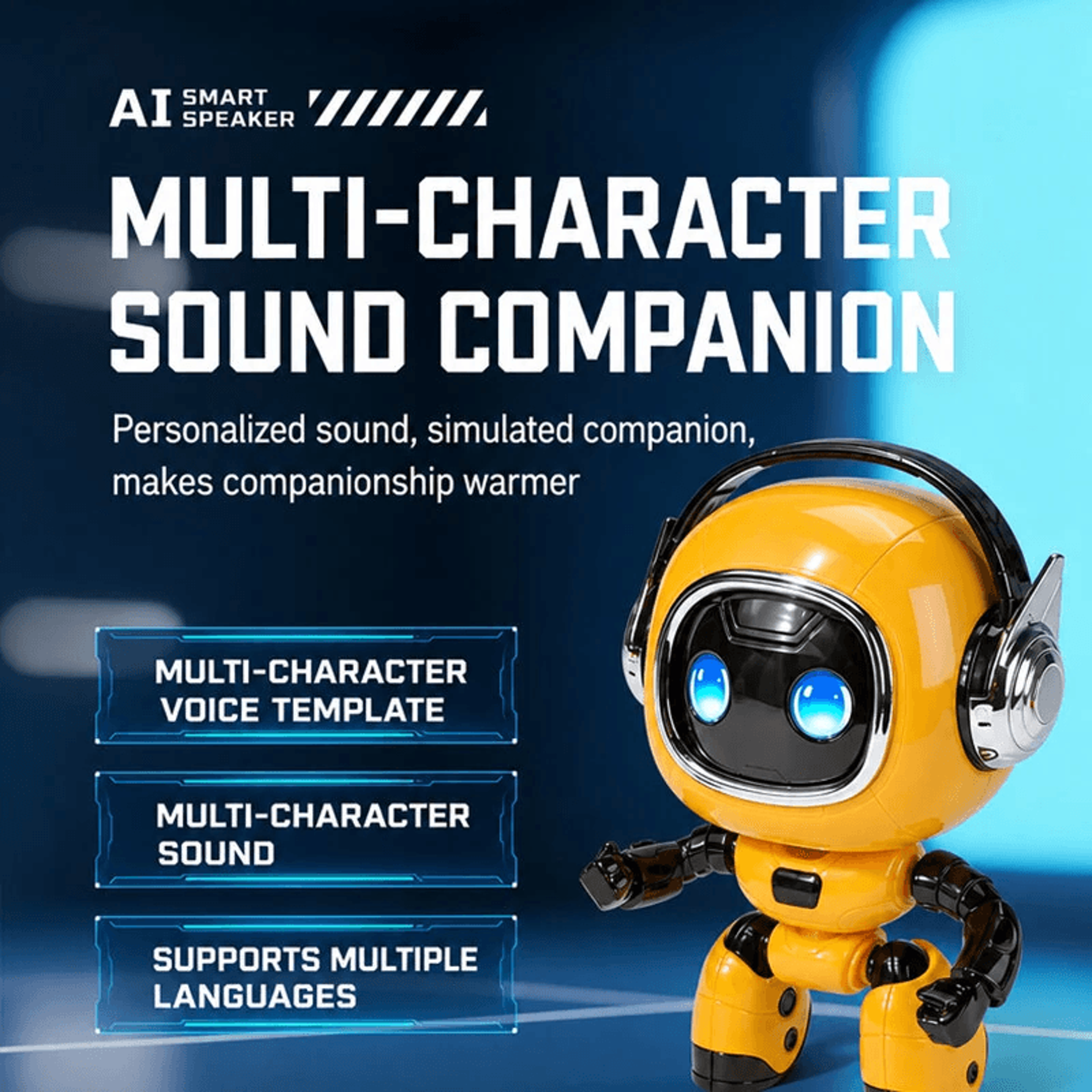 AI Smart Speaker Robot With Multilingual Voice Assistant Speaker And Parental Controls 5