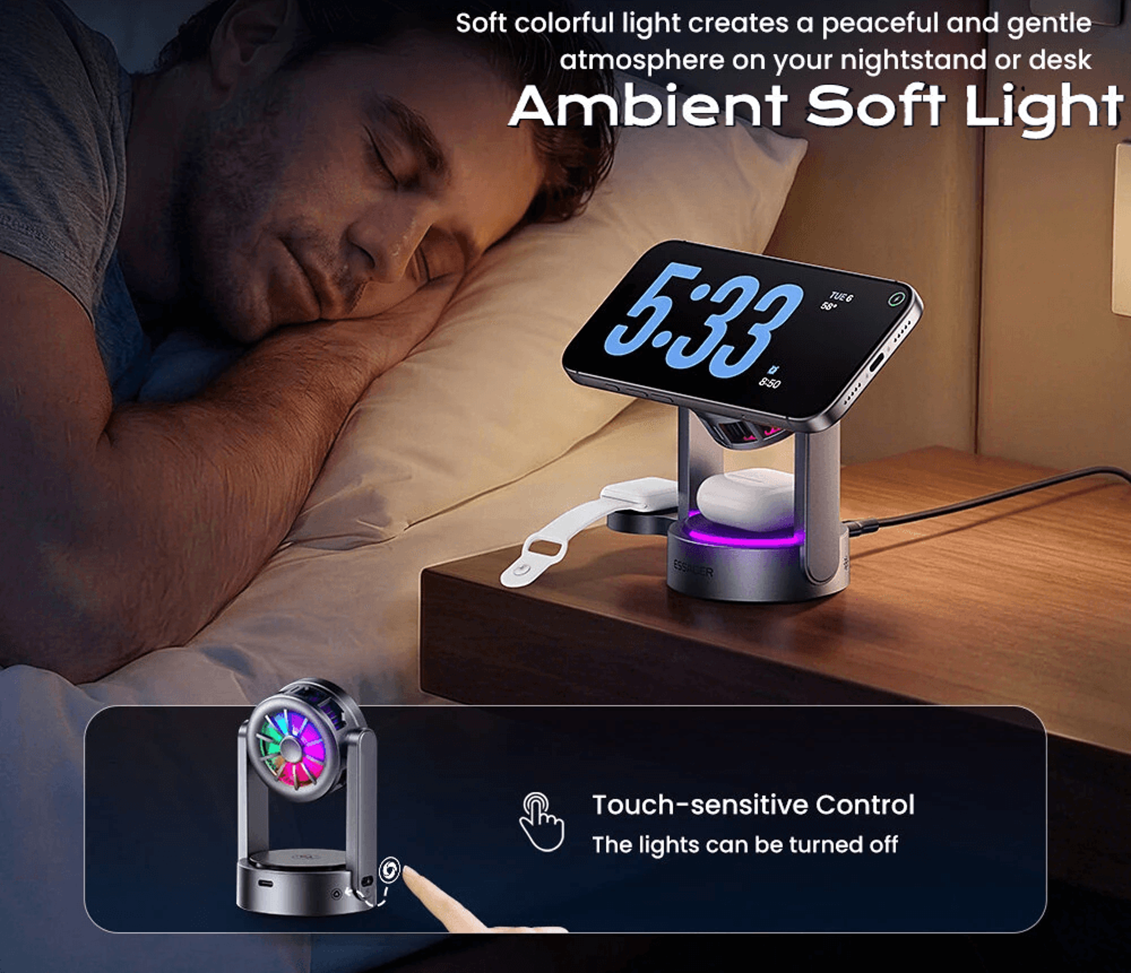 Magnetic Wireless Charging Stand With Fast Charging And Active Cooling 6